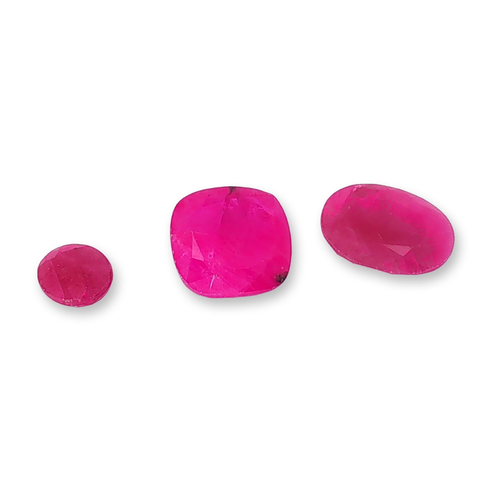 Trio of Loose Purplish-Red Rubies (1 of 4)