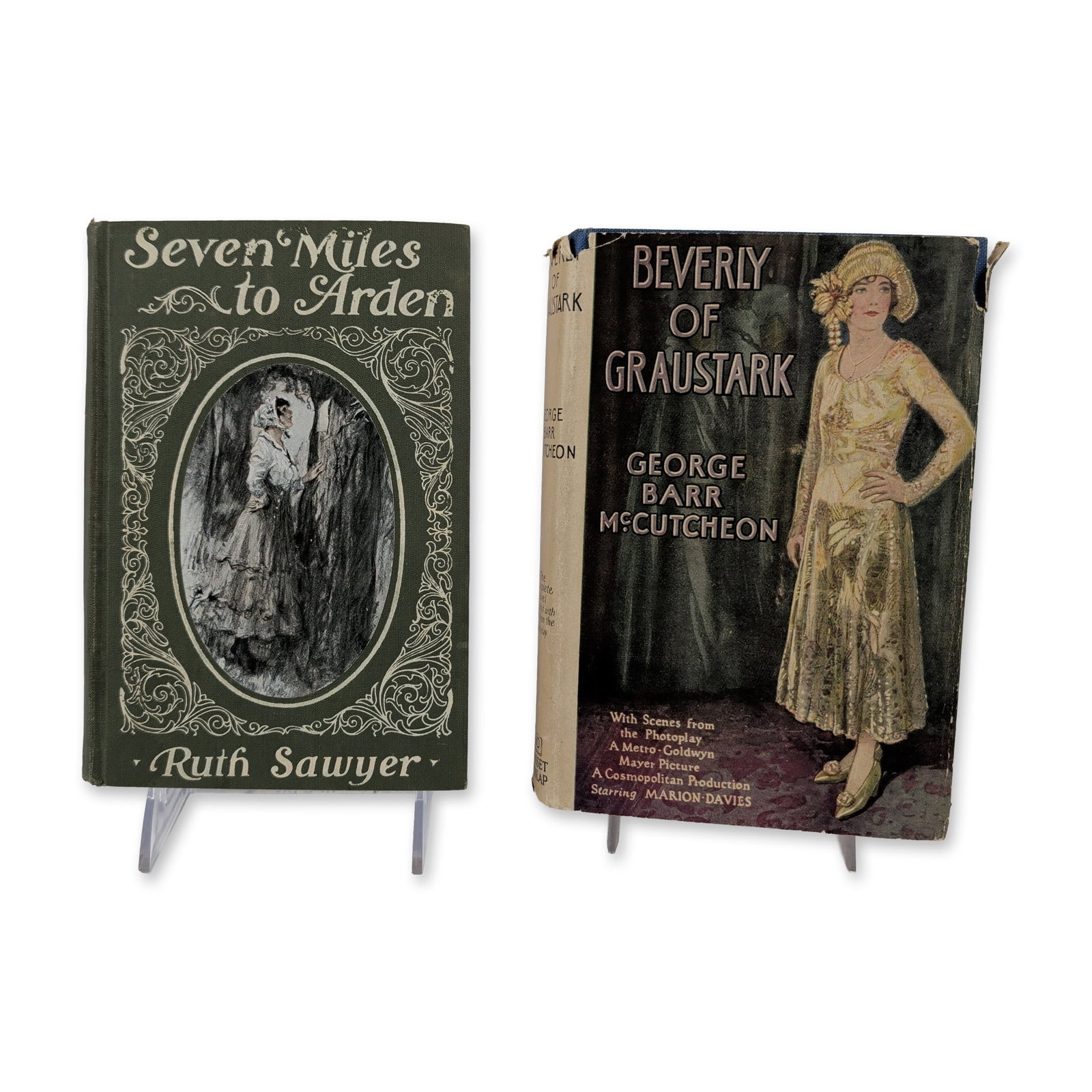 Two Vintage Hardcover Volumes by McCutcheon and Sawyer: Early 20th-century fiction. Two hardcover volumes in publisher's cloth. Includes Beverly of Graustark by George Barr McCutcheon, a Grosset and Dunlap photoplay edition featuring the original dust jack