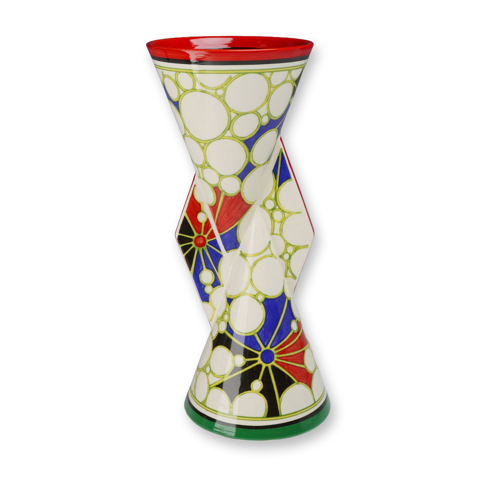 Wedgwood Bizarre by Clarice Cliff Collection Limited Edition Sliced Circle Pattern Yo-Yo Vase (1 of 3)