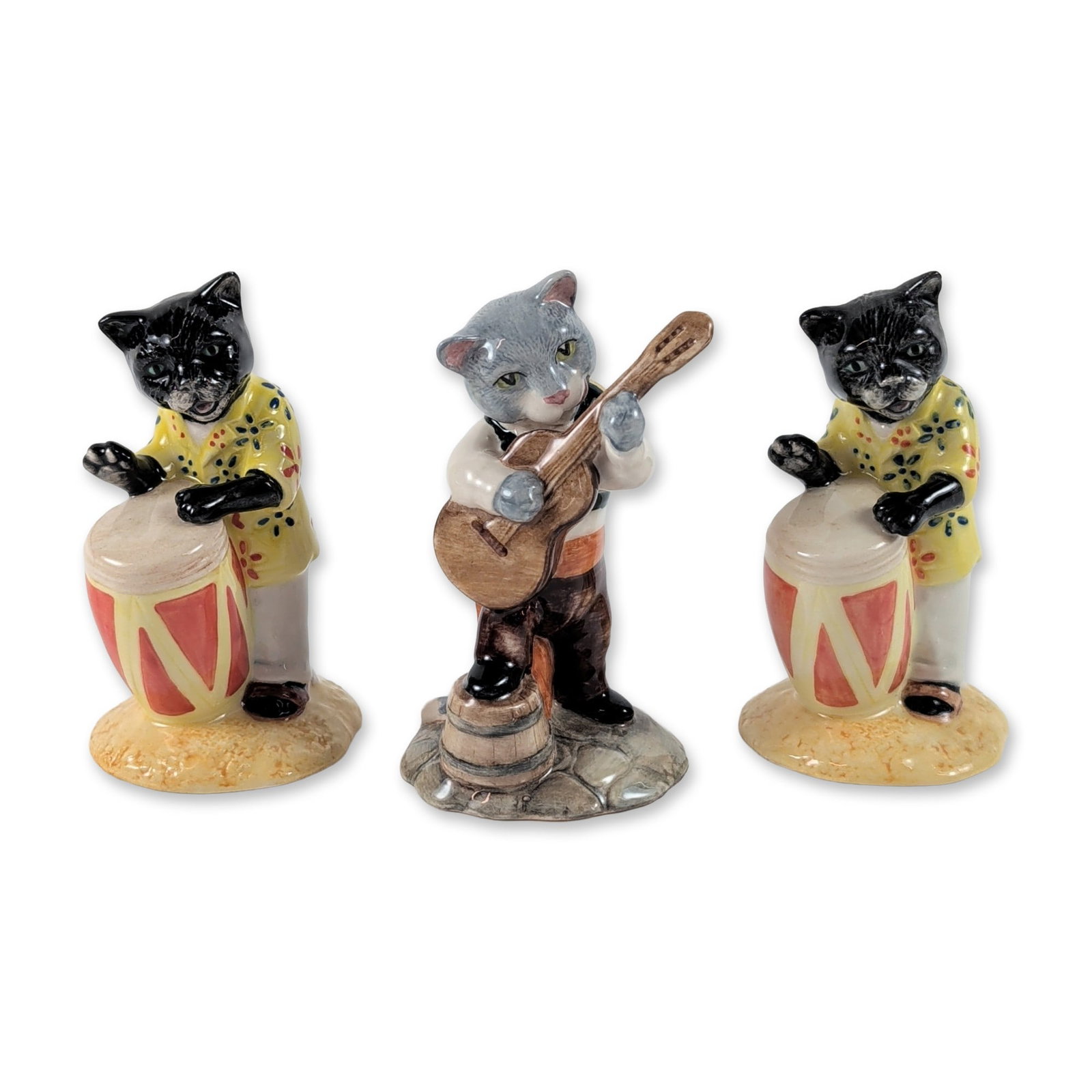 3pc Beswick Ceramic Cat Band Figurines (1 of 4)
