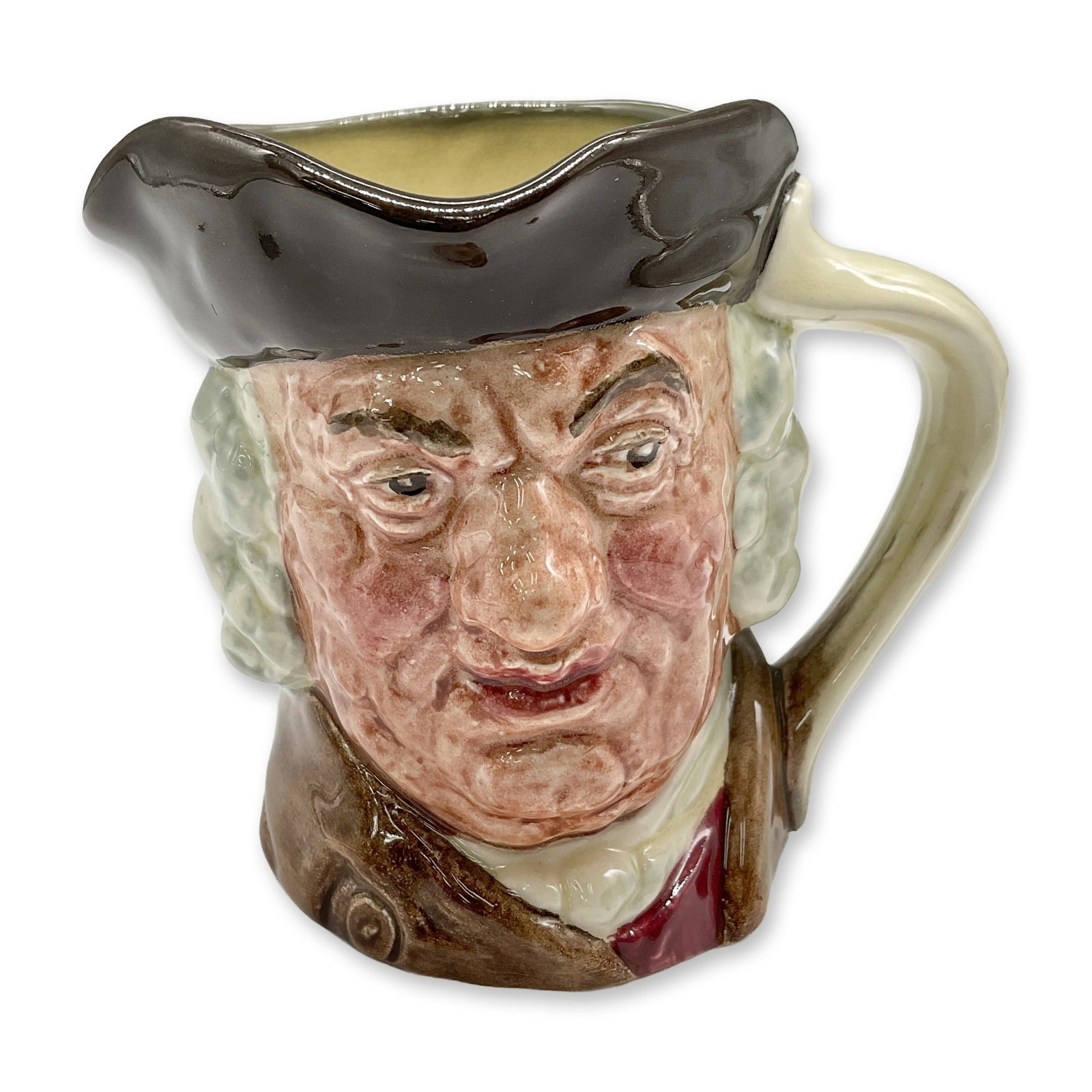 Sam Johnson D6296 - Small - Royal Doulton Character Jug: Dark brown hat; light brown, maroon and white robes. Royal Doulton backstamp. Artist: Harry Fenton Dimensions: 3.25"H Date or Era: 1950 - 1960 Manufacturer or Brand: Royal Doulton Country of Origi