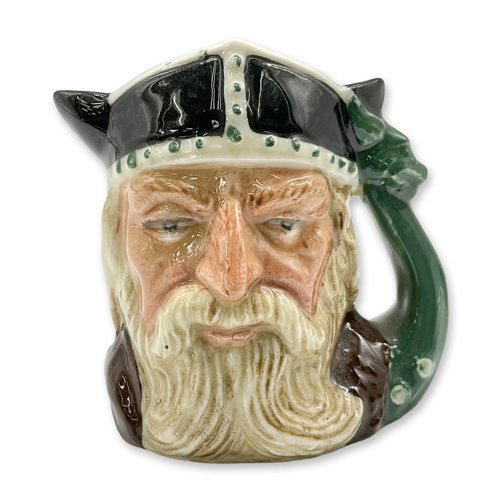 Viking D6526 - Mini - Royal Doulton Character Jug: Black, green, and brown. Royal Doulton backstamp. Artist: Max Henk Dimensions: 2.5"H Date or Era: 1960 - 1975 Manufacturer or Brand: Royal Doulton Country of Origin: England