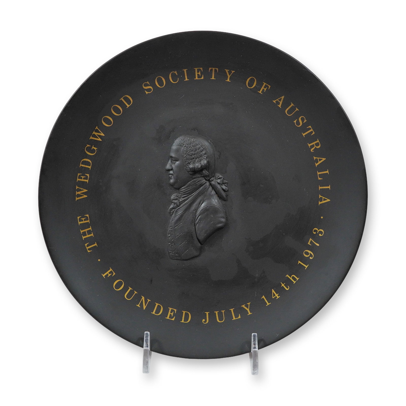 Wedgwood Black Basalt Commemorative Plate for the Wedgwood Society of Australia, 1973 (1 of 4)