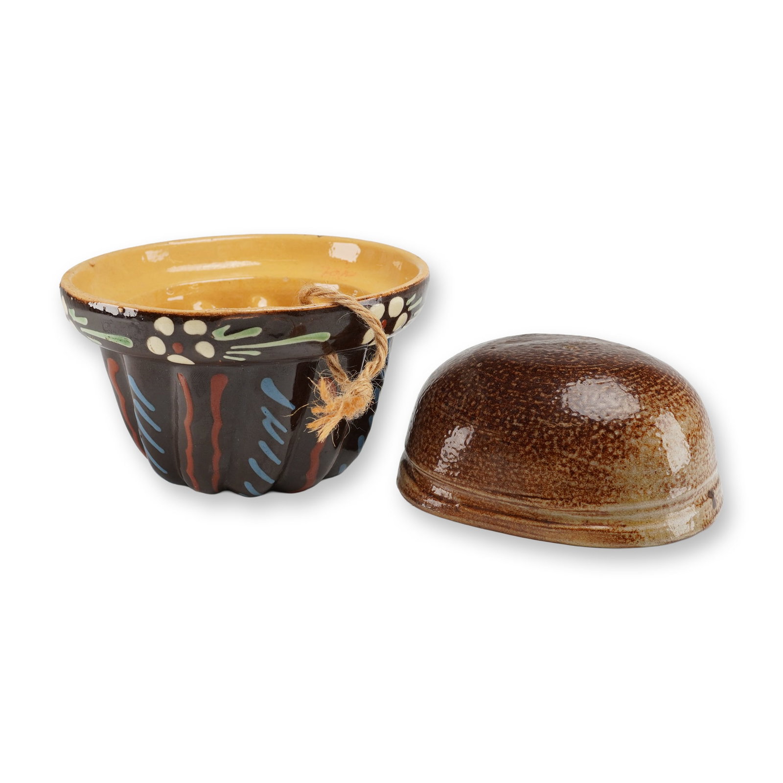 A Pair of Vintage Pottery Kugelhopf and Pudding Molds (1 of 4)