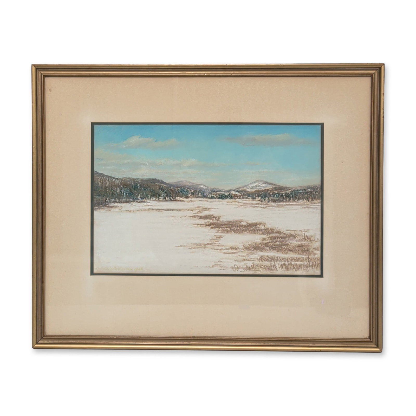 Gertrude Hough Patterson (American 1882-1952) Pastel on Paper, Winter Landscape, Signed (1 of 5)