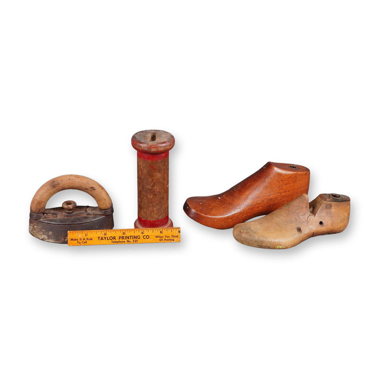 5pc Cobbler Implements including Wood Forms, Spool, & More (1 of 3)