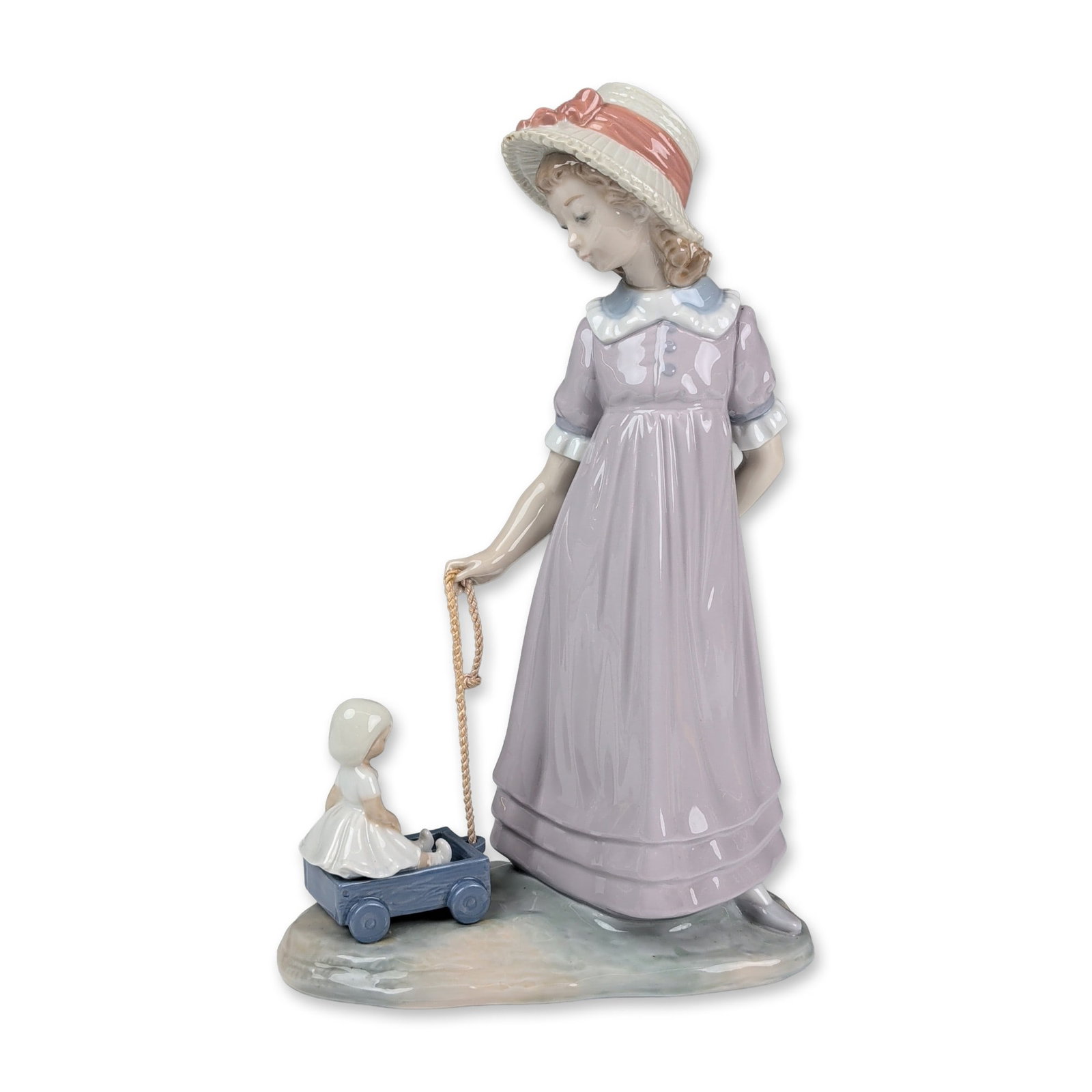Lladro Porcelain Figurine, Girl With Toy Wagon 01005044 (1 of 4)