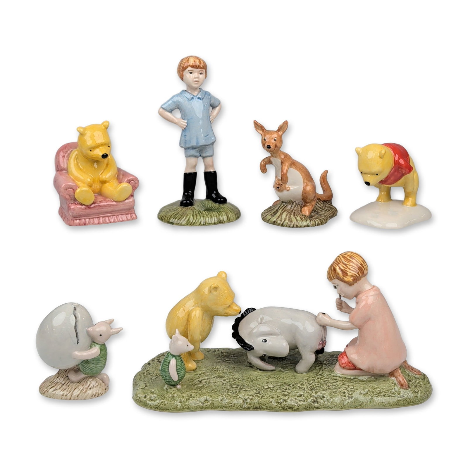 6pc Royal Doulton Winnie the Pooh Porcelain Figurines (1 of 3)