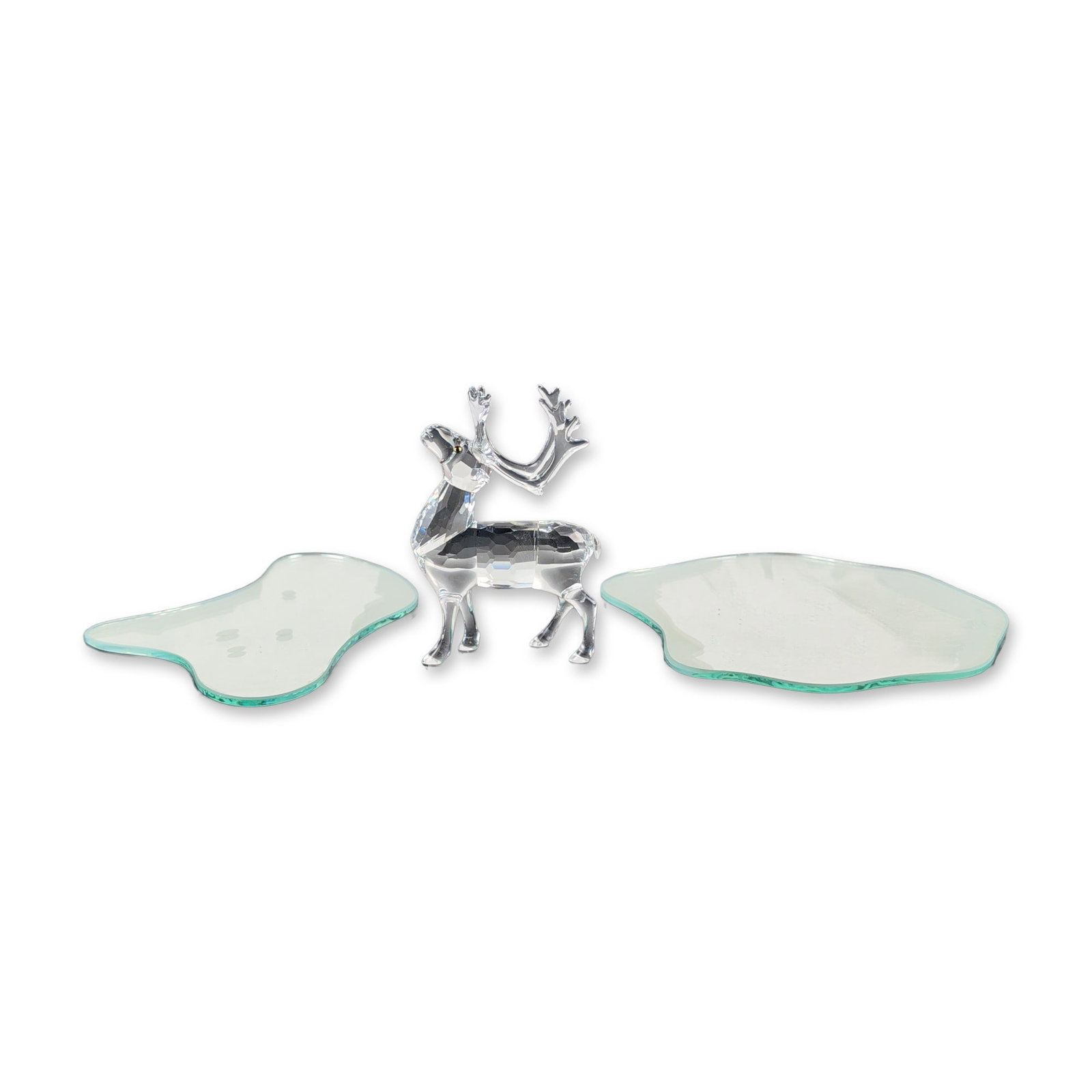 3pc Swarovski Silver Crystal Reindeer Figurine with Ice Floe Display Bases (1 of 6)
