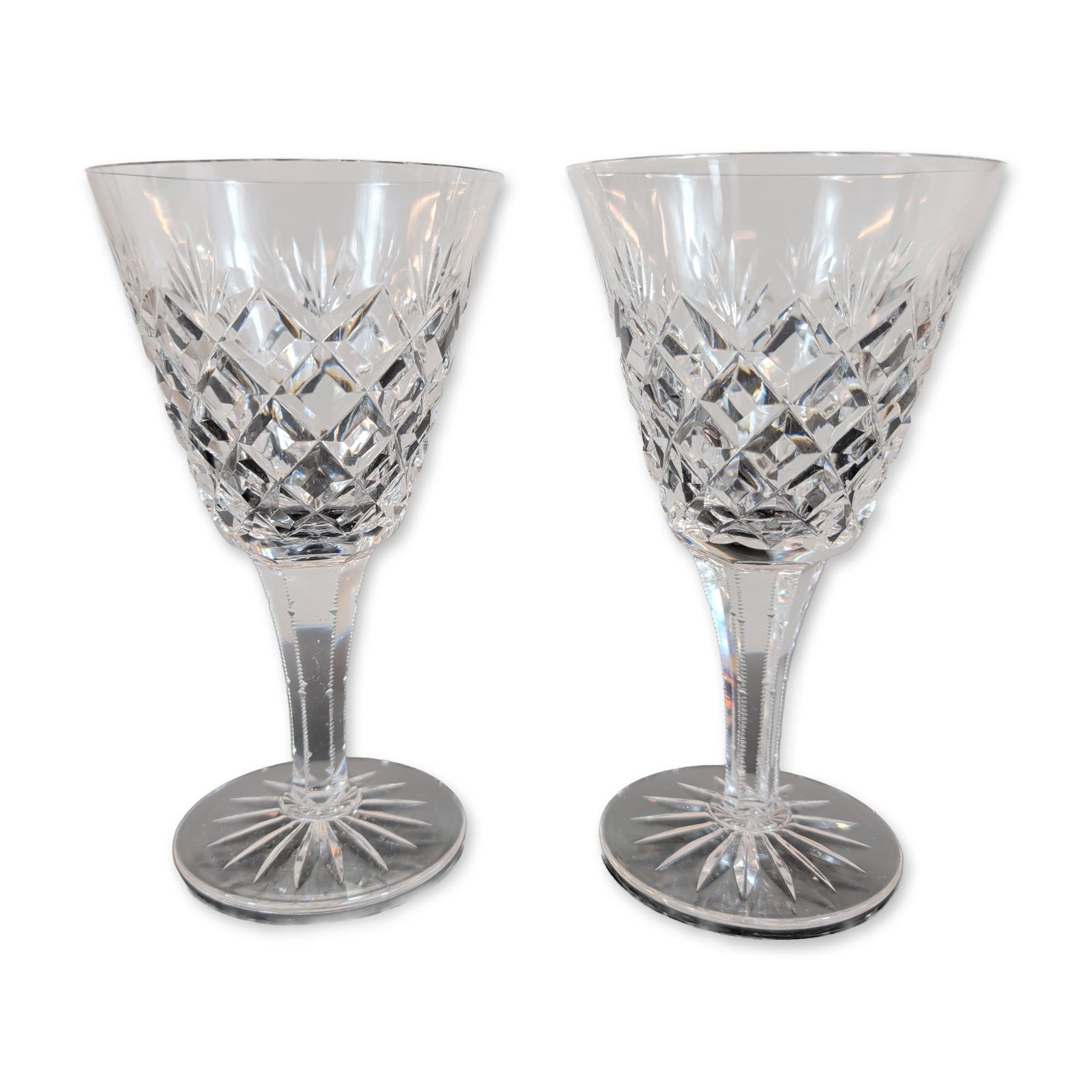 Pair of Cut Crystal Wine Glasses (1 of 3)