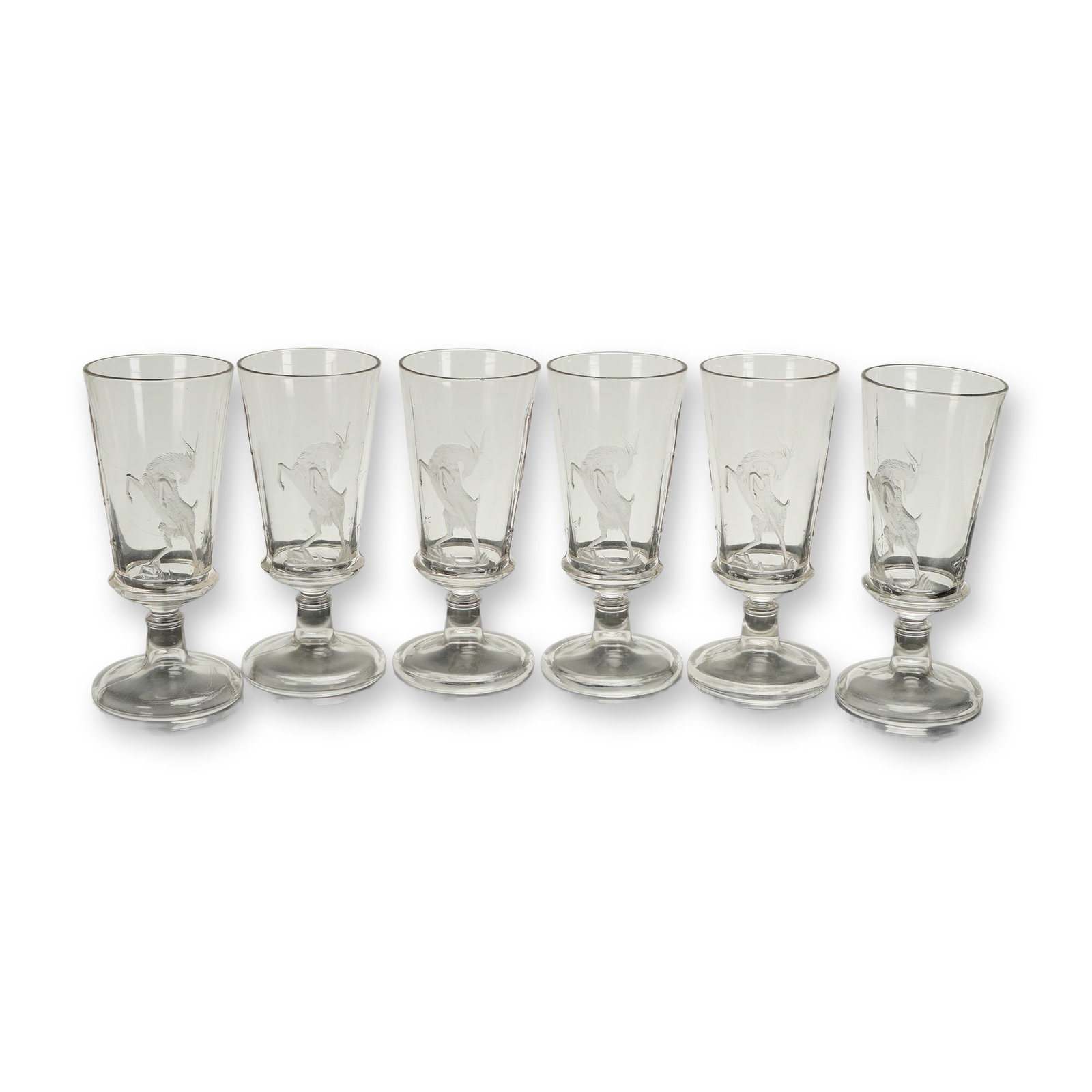 A Collection of Six Pabst Blue Ribbon Bock Beer Stemmed Goblets (1 of 3)