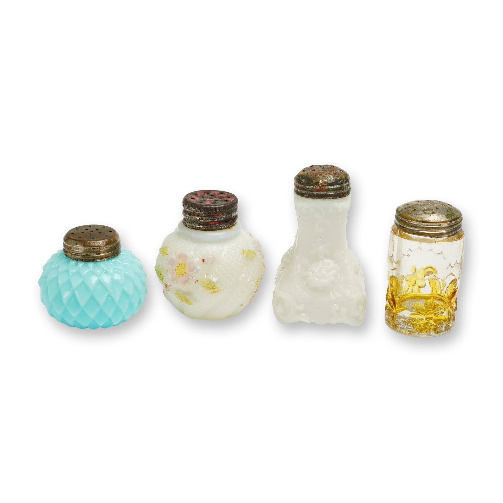 A Collection of 4 Victorian EAPG Vintage Salt Shakers (1 of 3)