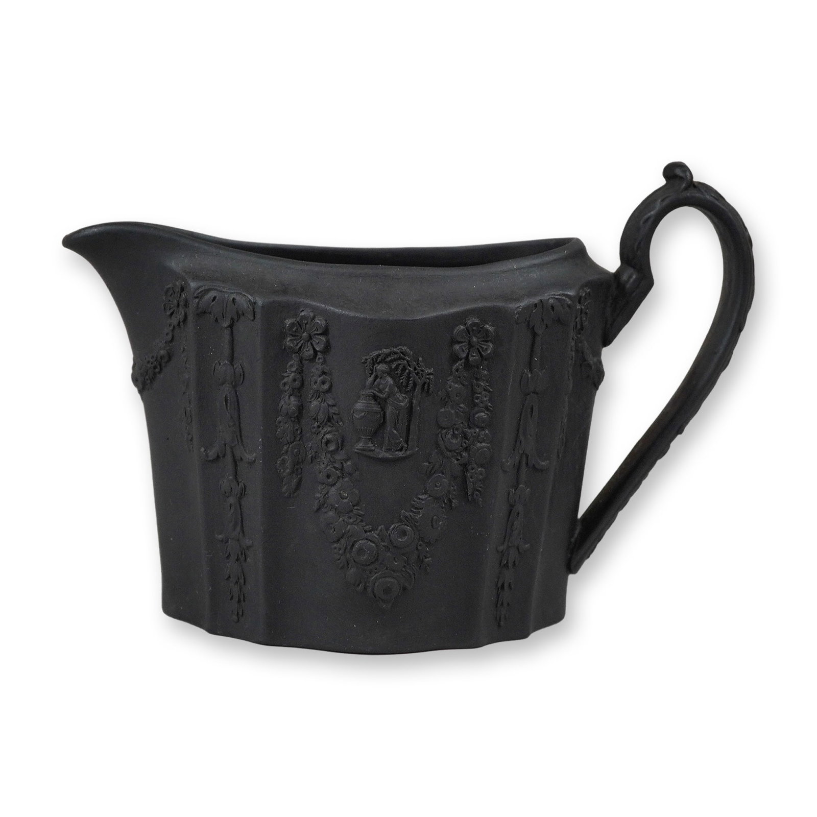 Wedgwood Black Basalt Neo-classical Relief Creamer (1 of 3)