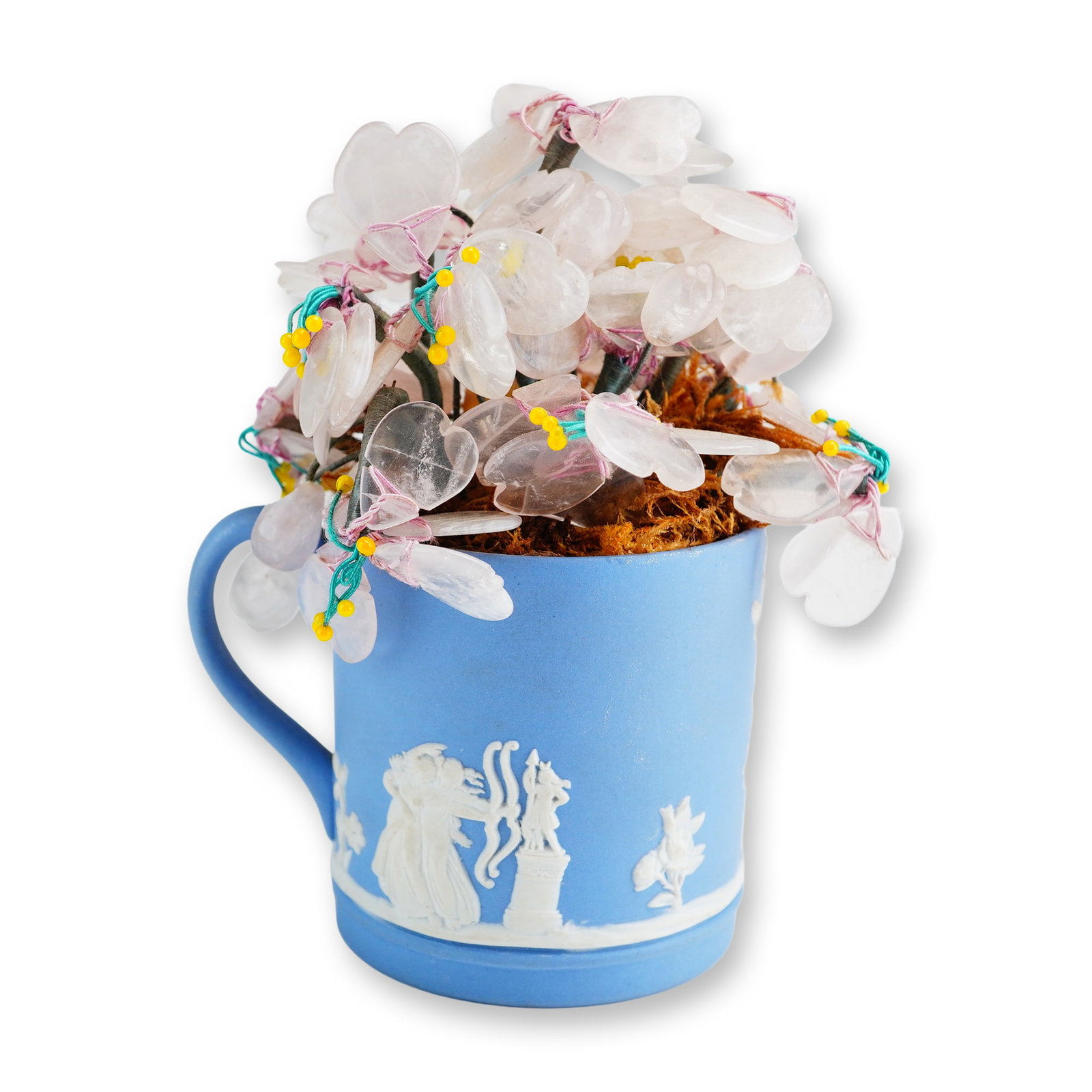 Wedgwood Blue Jasperware Rose Quartz Tree (1 of 3)