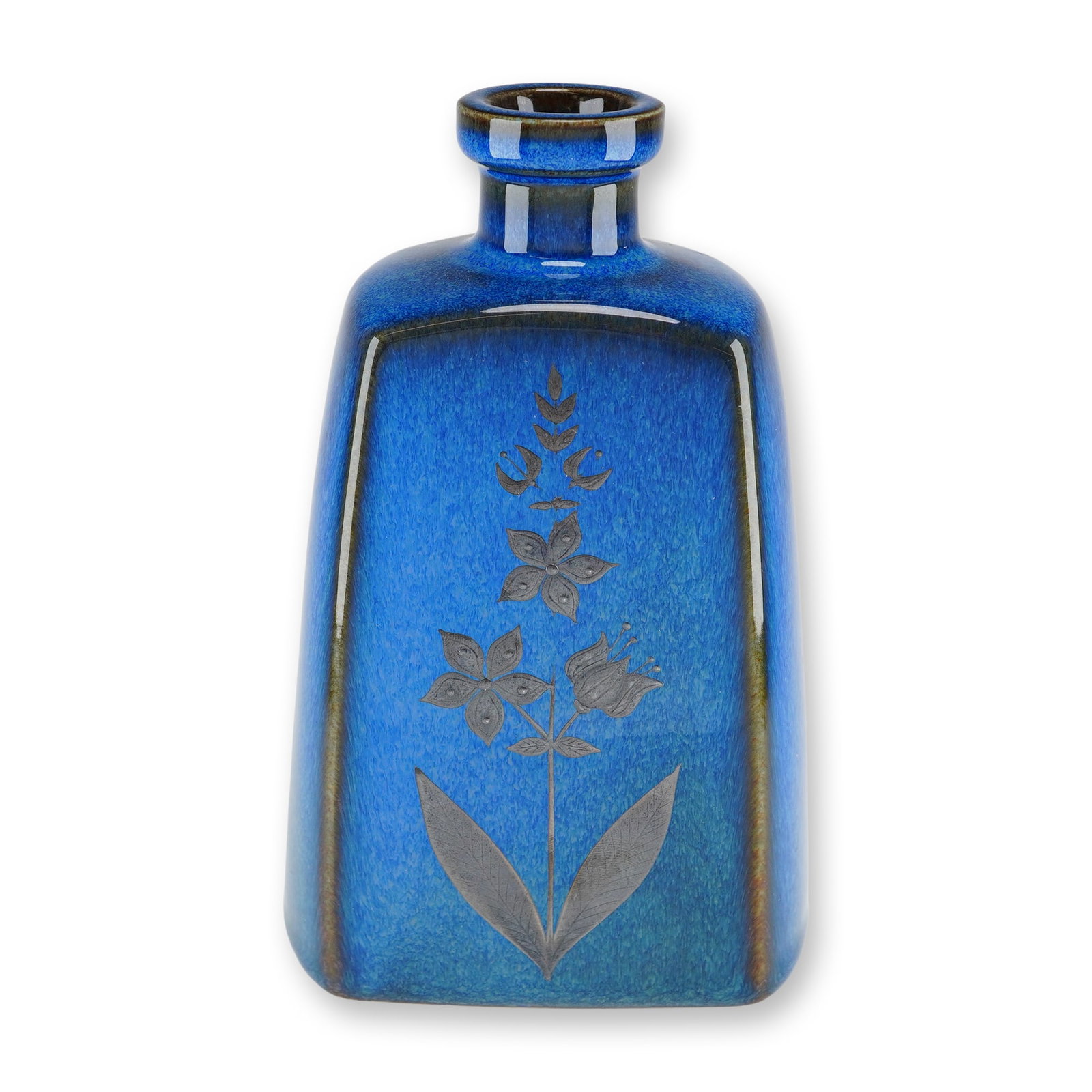 Sven Jonson for Gustavsberg Lagun Series Silver Overlay Ceramic Vase (1 of 3)