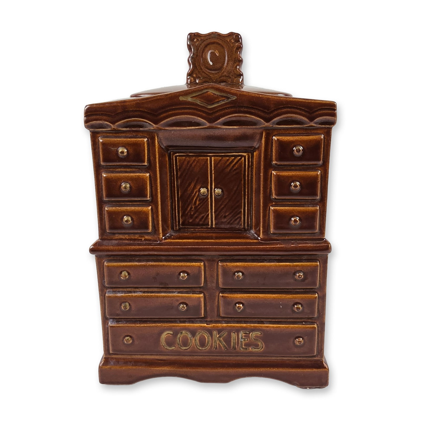 McCoy Brown Glazed Chiffonier Dresser Cookie Jar (1 of 5)