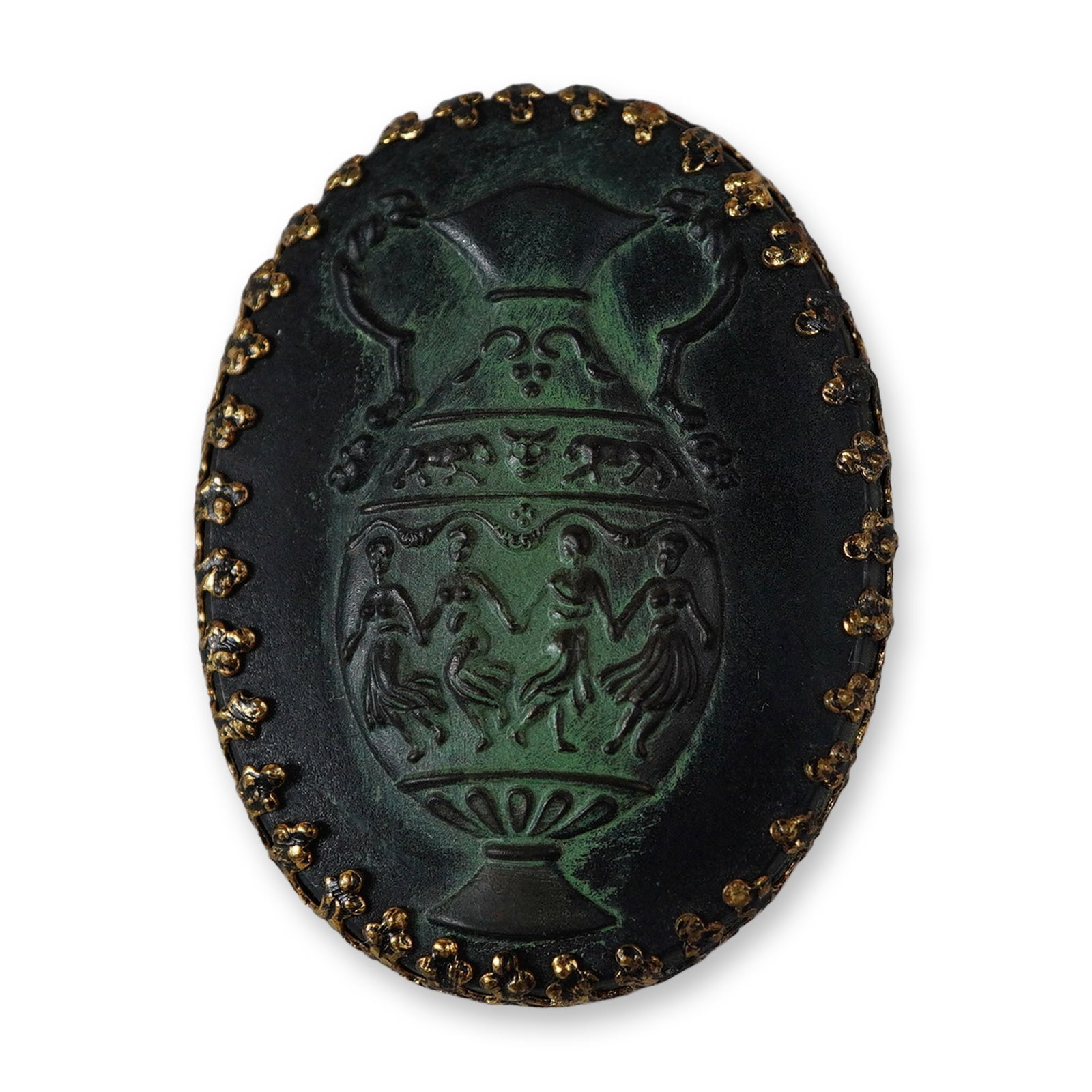 Neoclassical Verdigris Jasperware Motif Pendant-Brooch (1 of 3)