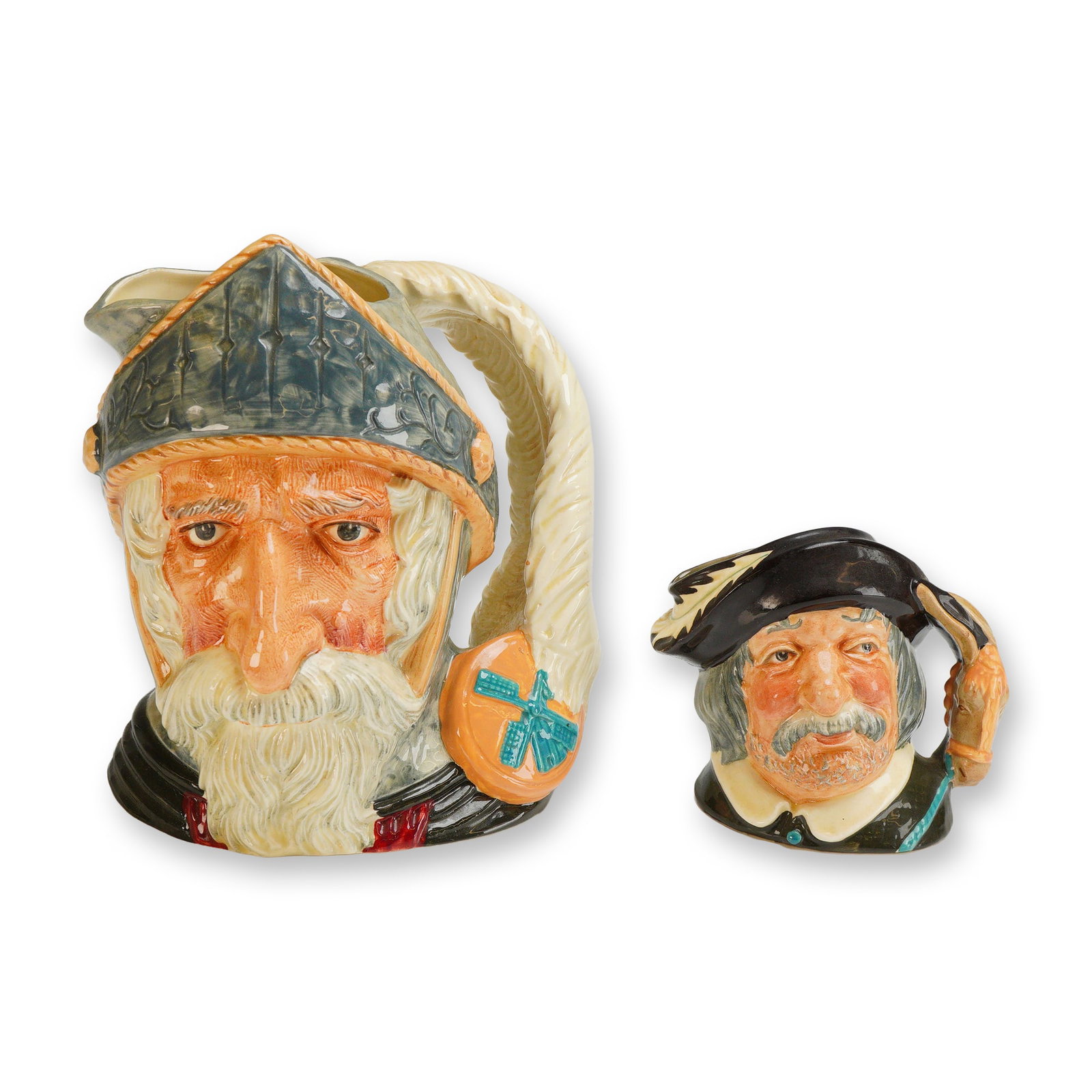 2pc Royal Doulton Character Jugs, Don Quixote and Sancho Panca (1 of 3)