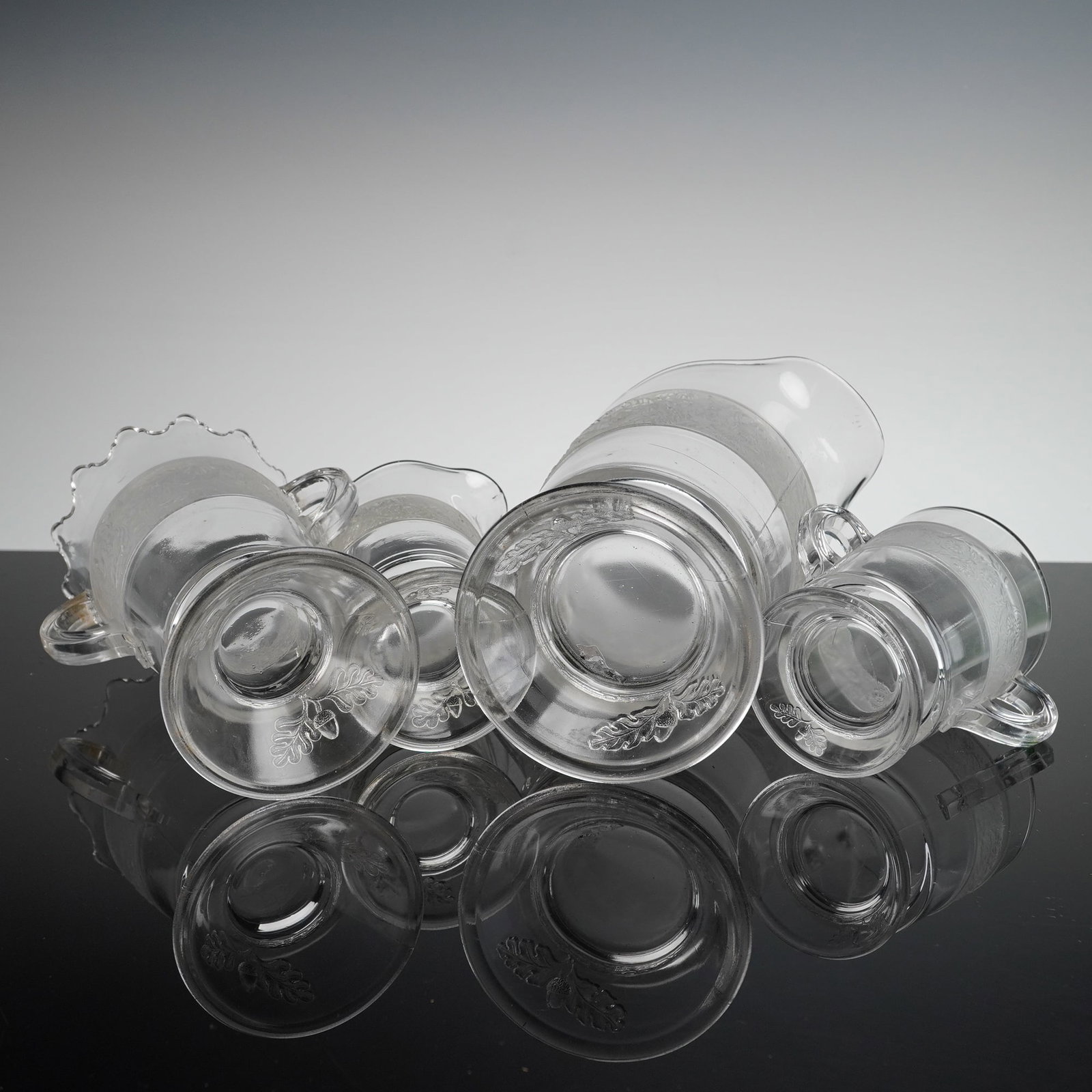 5 EAPG Flower Band Pattern Tableware Pieces - 4