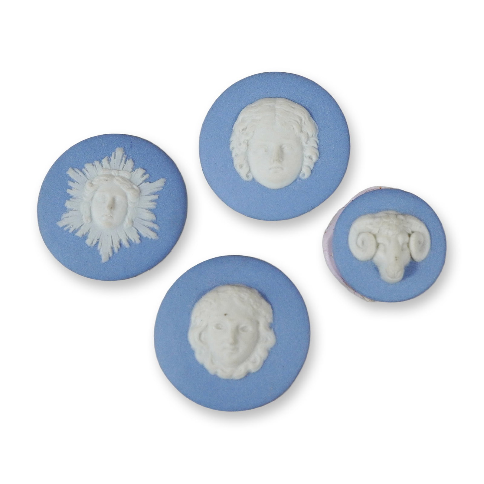4pc Jasperware Cameos with Neoclassical Relief Decoration (1 of 2)