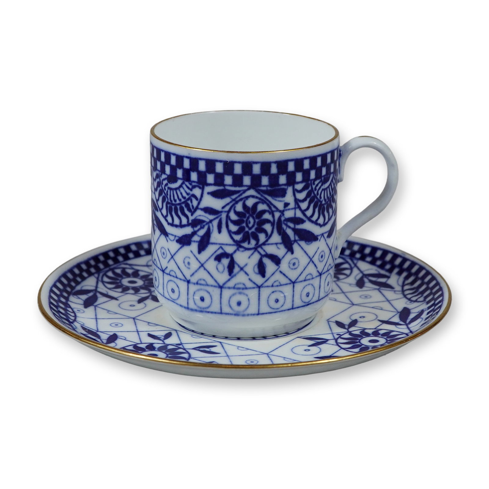 Wedgwood Blue and White Transfer Printed Aesthetic Movement Bone China Cup and Saucer (1 of 3)