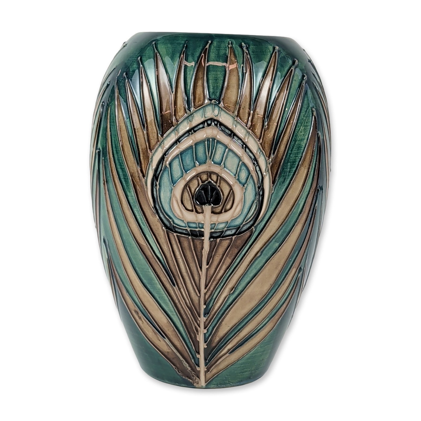 Moorcroft Sally Tuffin for Liberty Peacock Feather Vase (1 of 4)