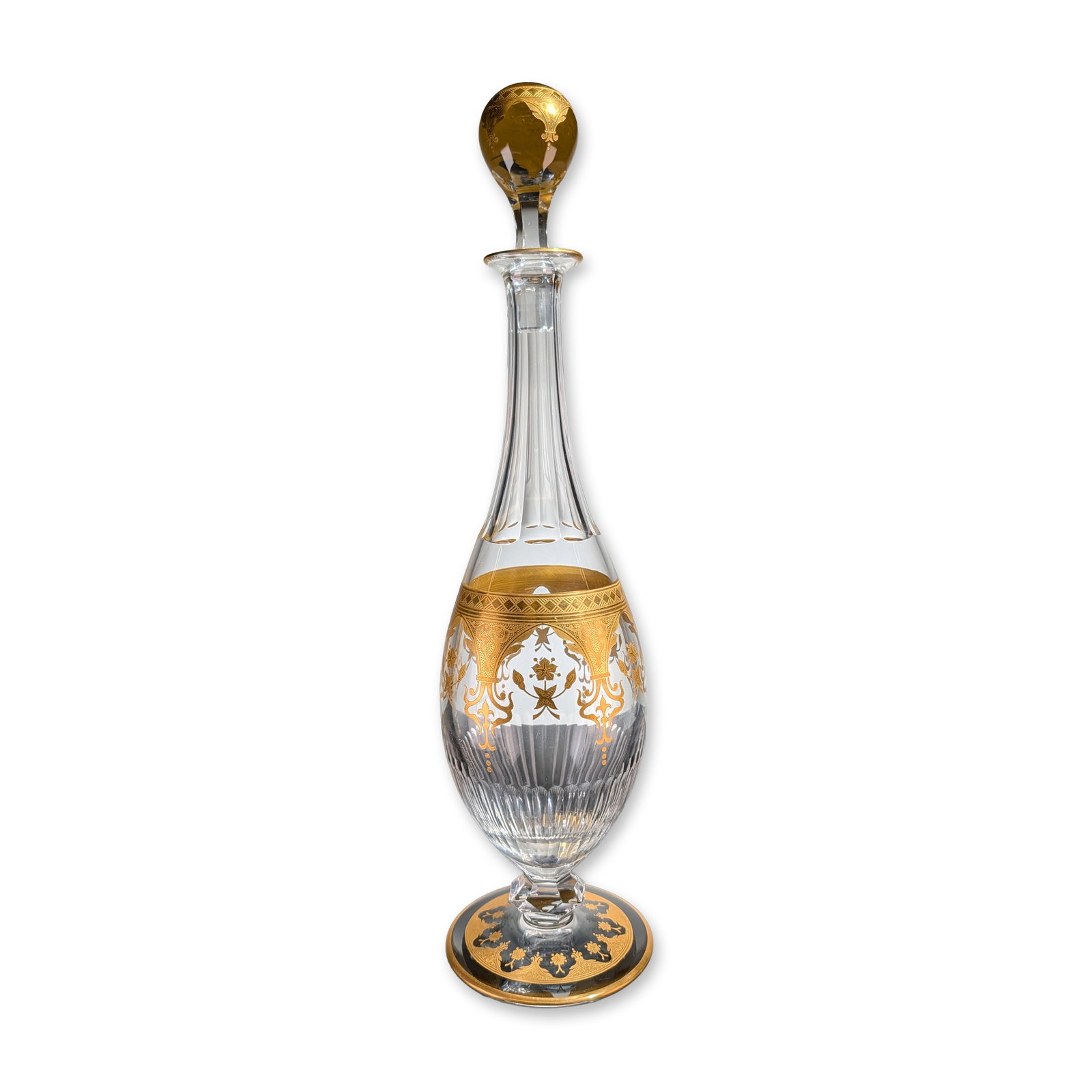 Baccarat France Prestige Gold Encrusted Crystal Decanter with Stopper (1 of 4)