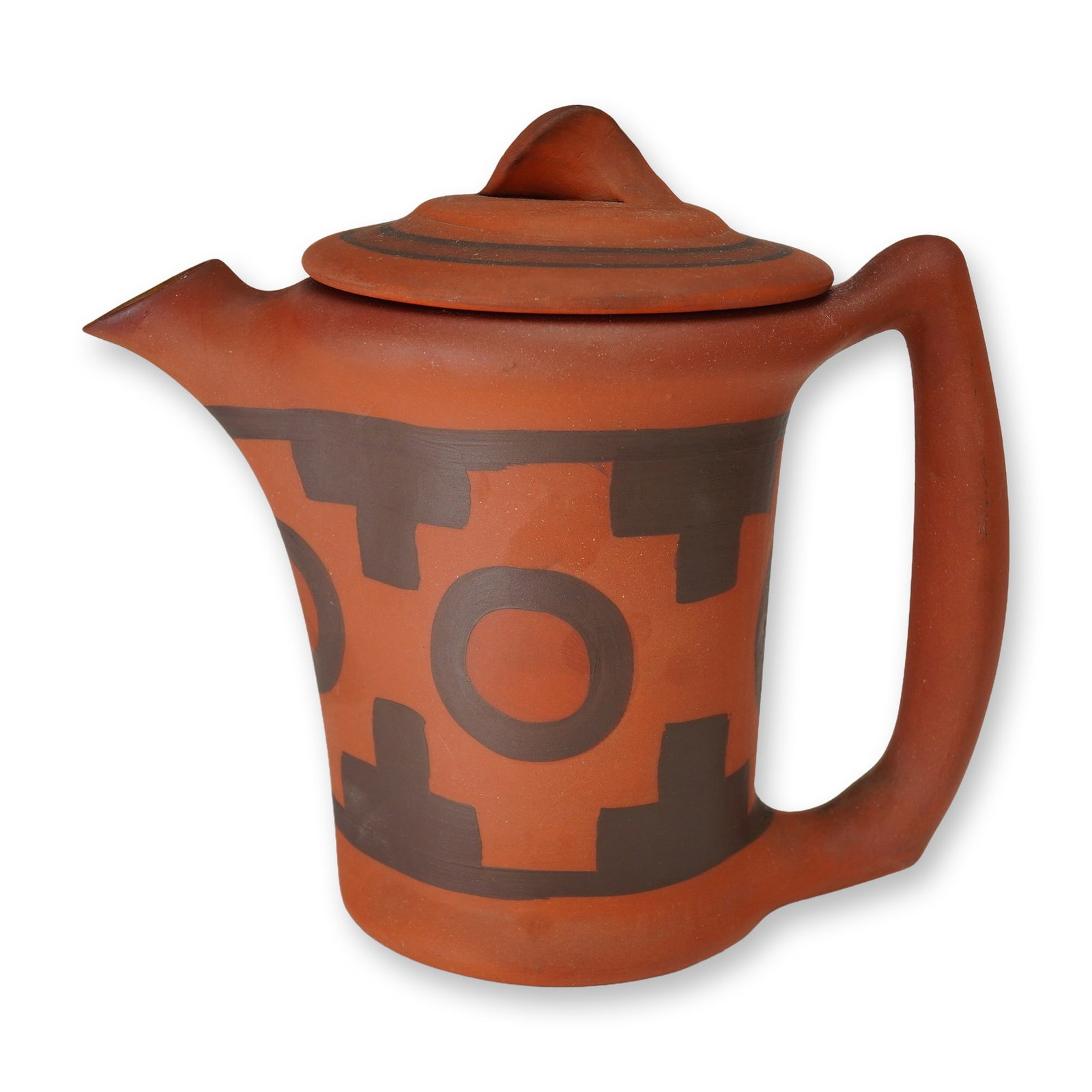 Clifton Art Pottery Indian Ware Terracotta Pitcher with Lid (1 of 4)