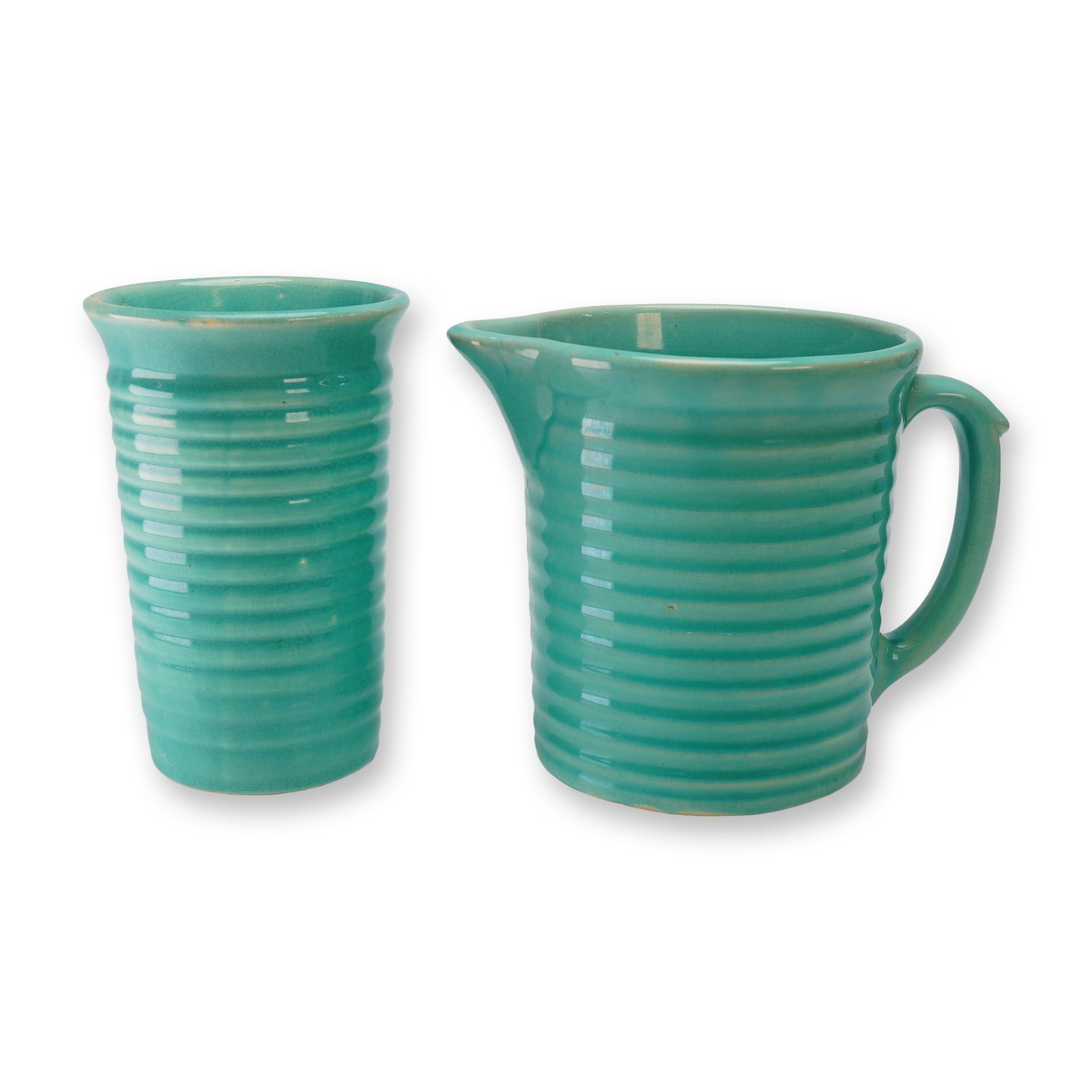 2pc Weller Pottery Utility Ware Kitchengem, Pitcher and Vase (1 of 3)
