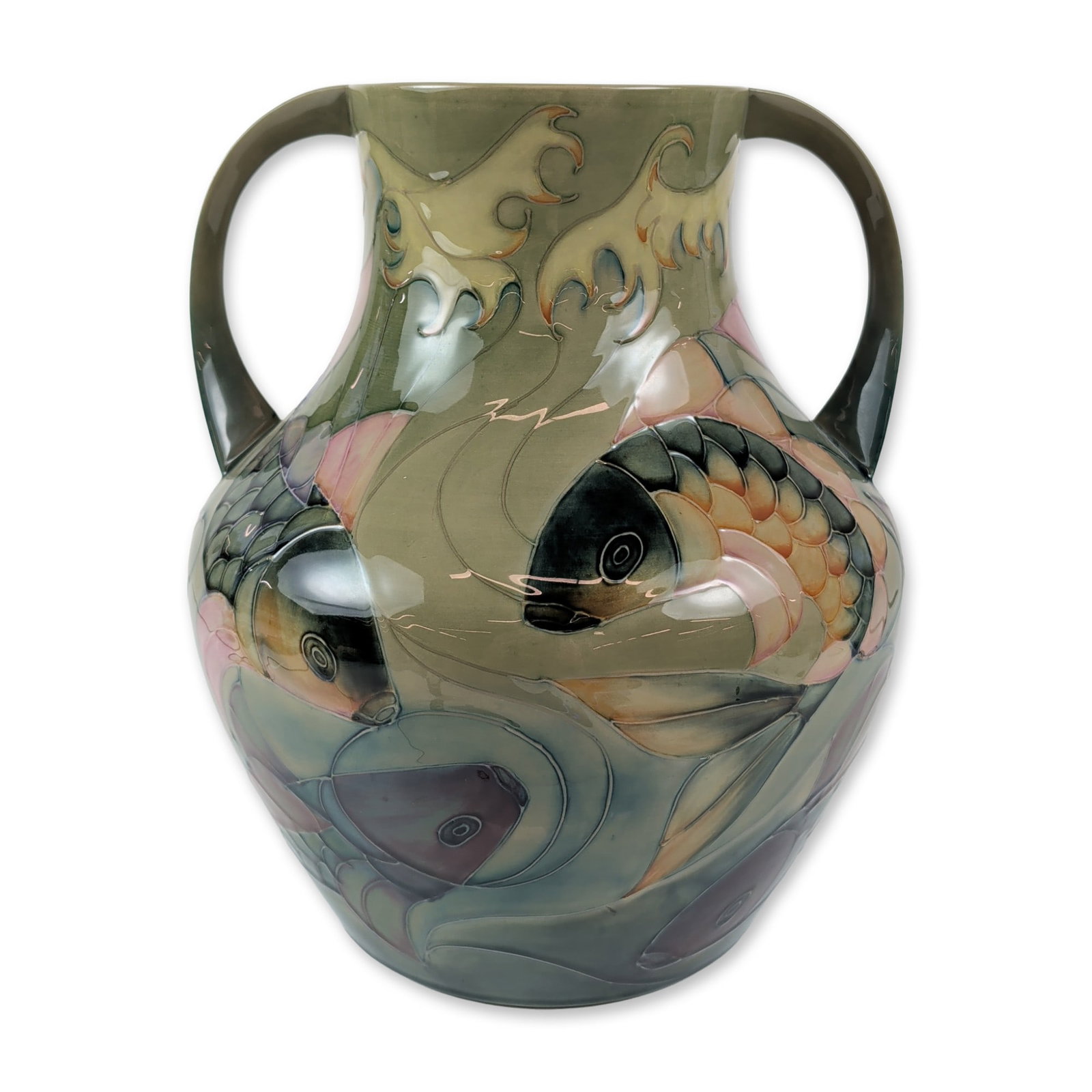 Moorcroft Pottery Sally Tuffin Carp Vase (1 of 4)