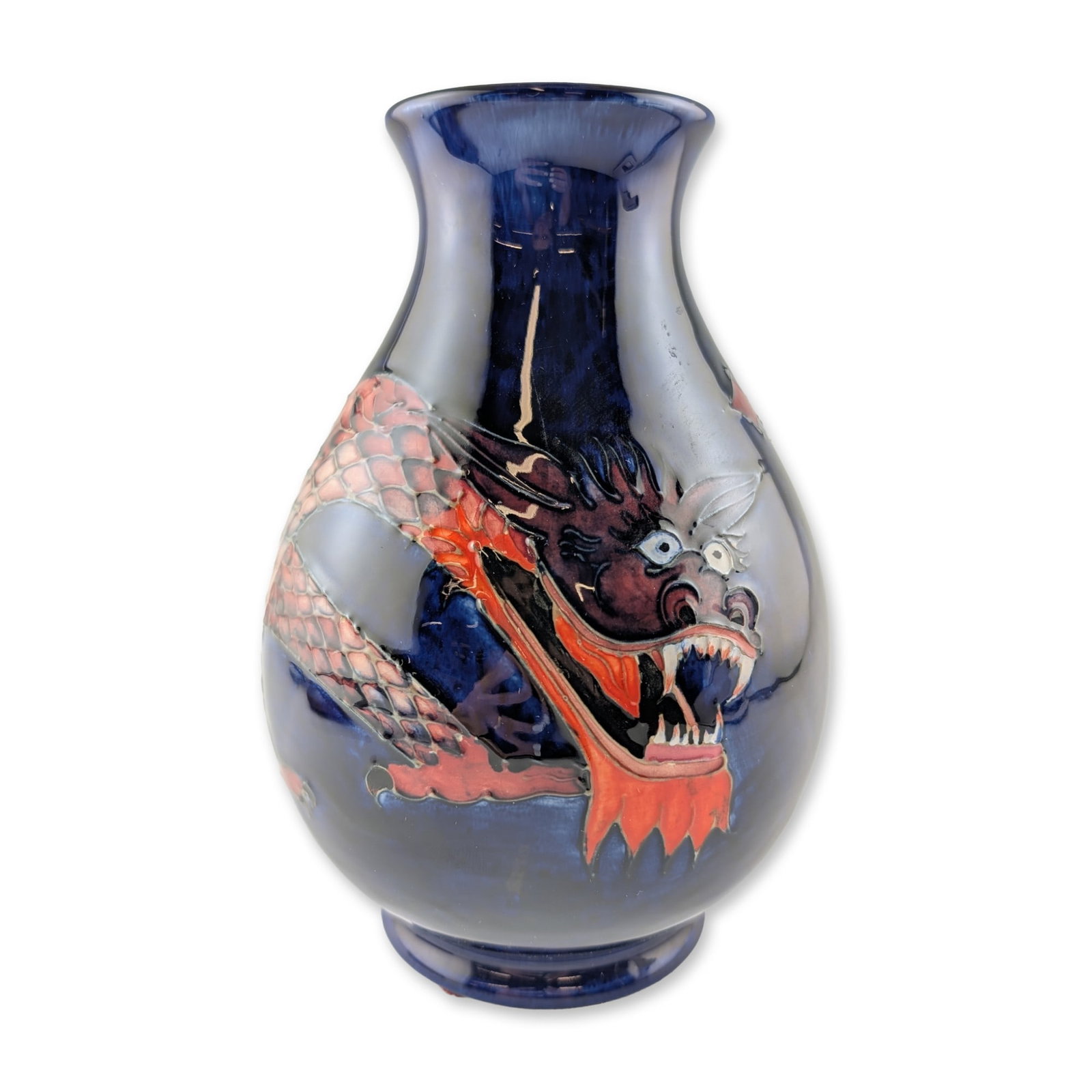 Moorcroft English Earthenware Chinese Dragon Pattern Vase (1 of 3)