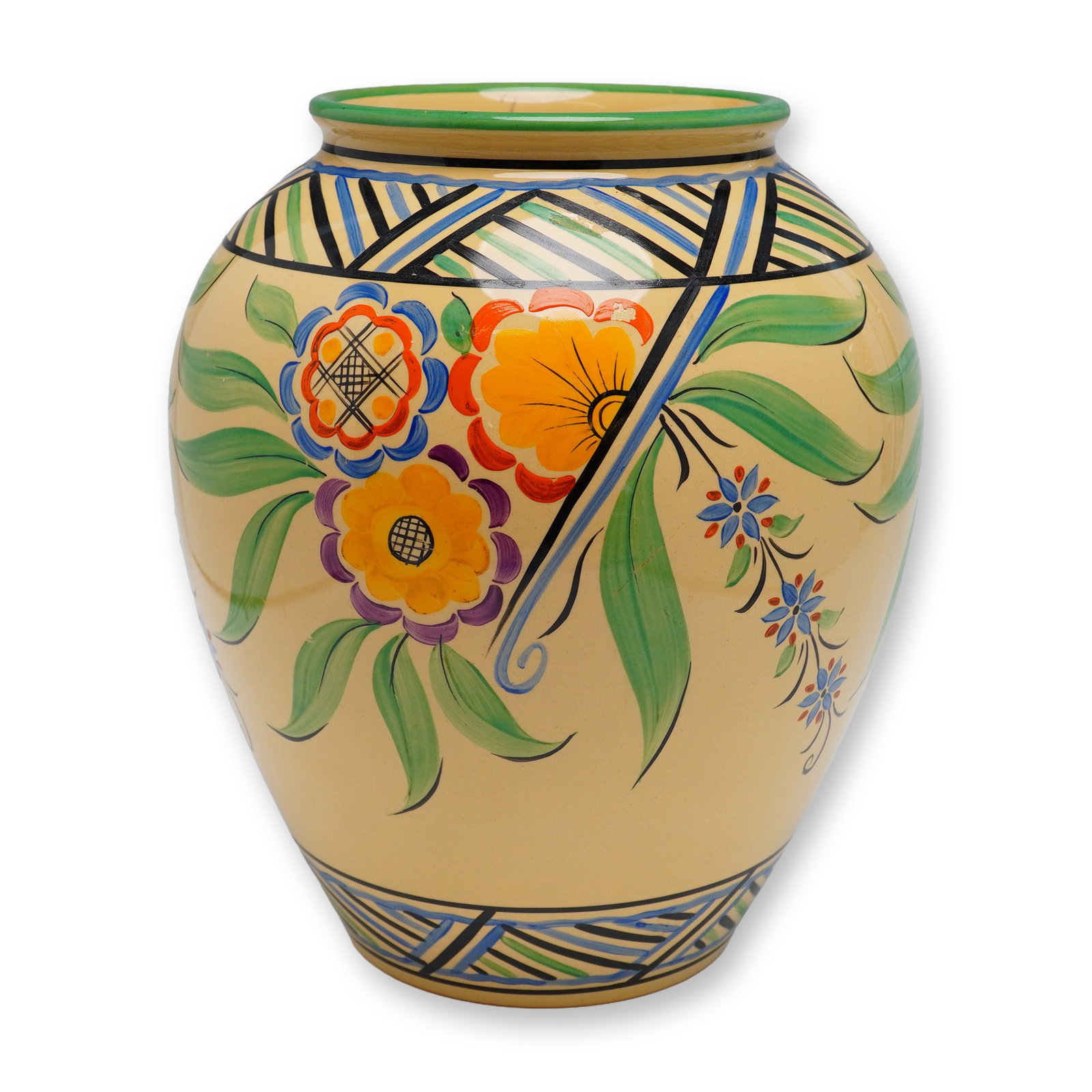 Wedgwood Sun-lit Pattern Earthenware Vase by Millicent Taplin, circa 1932 (1 of 4)
