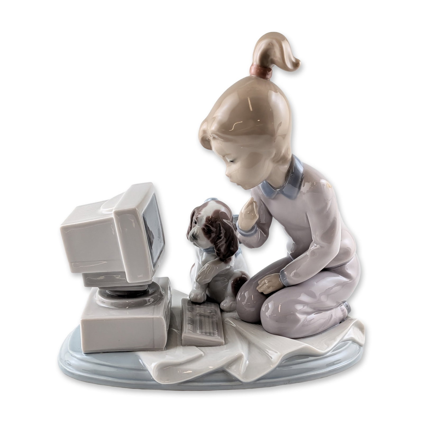 Lladro Computing Companions Porcelain Figurine, Signed (1 of 3)