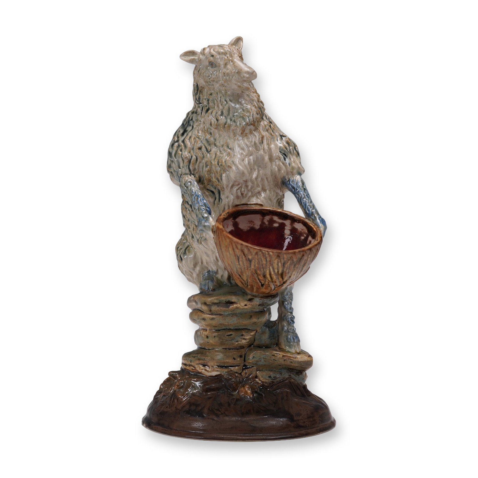Cobridge Stoneware Sheep with Bowl Figurine (1 of 6)