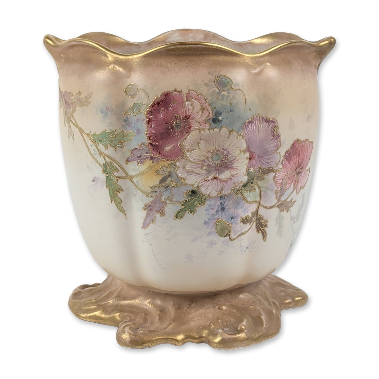 Royal Doulton Charles Hart Hand Painted Poppy Jardiniere (1 of 4)