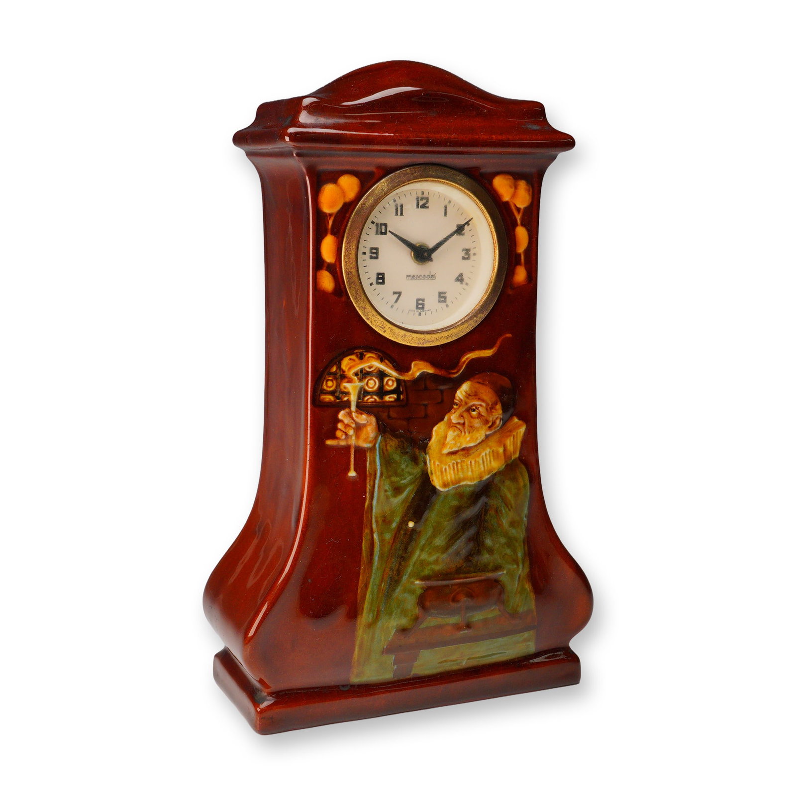 Royal Doulton Kingsware Mantel Clock, The Alchemist (1 of 8)