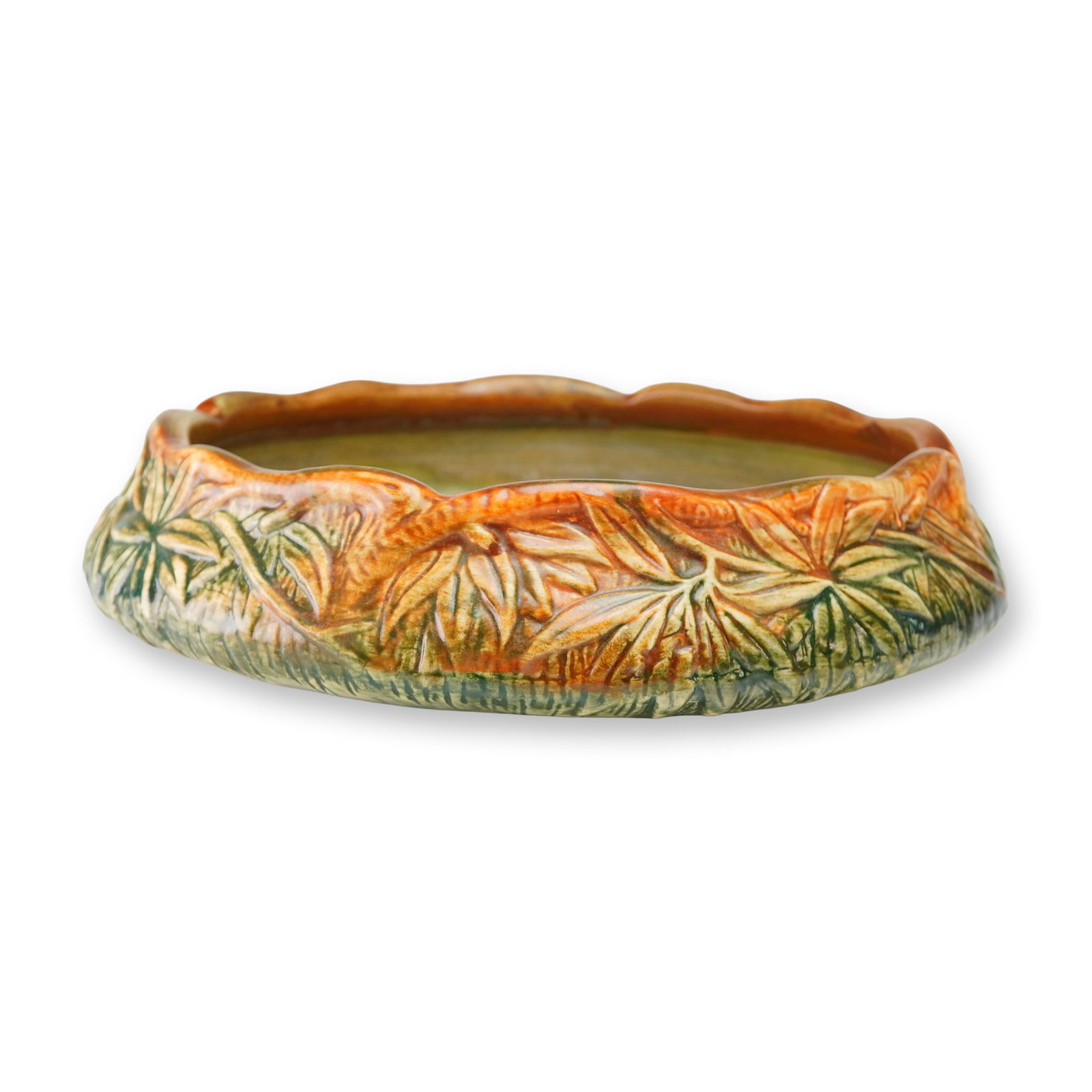 Weller Console Bowl, Marvo Tropical Leaf (1 of 4)