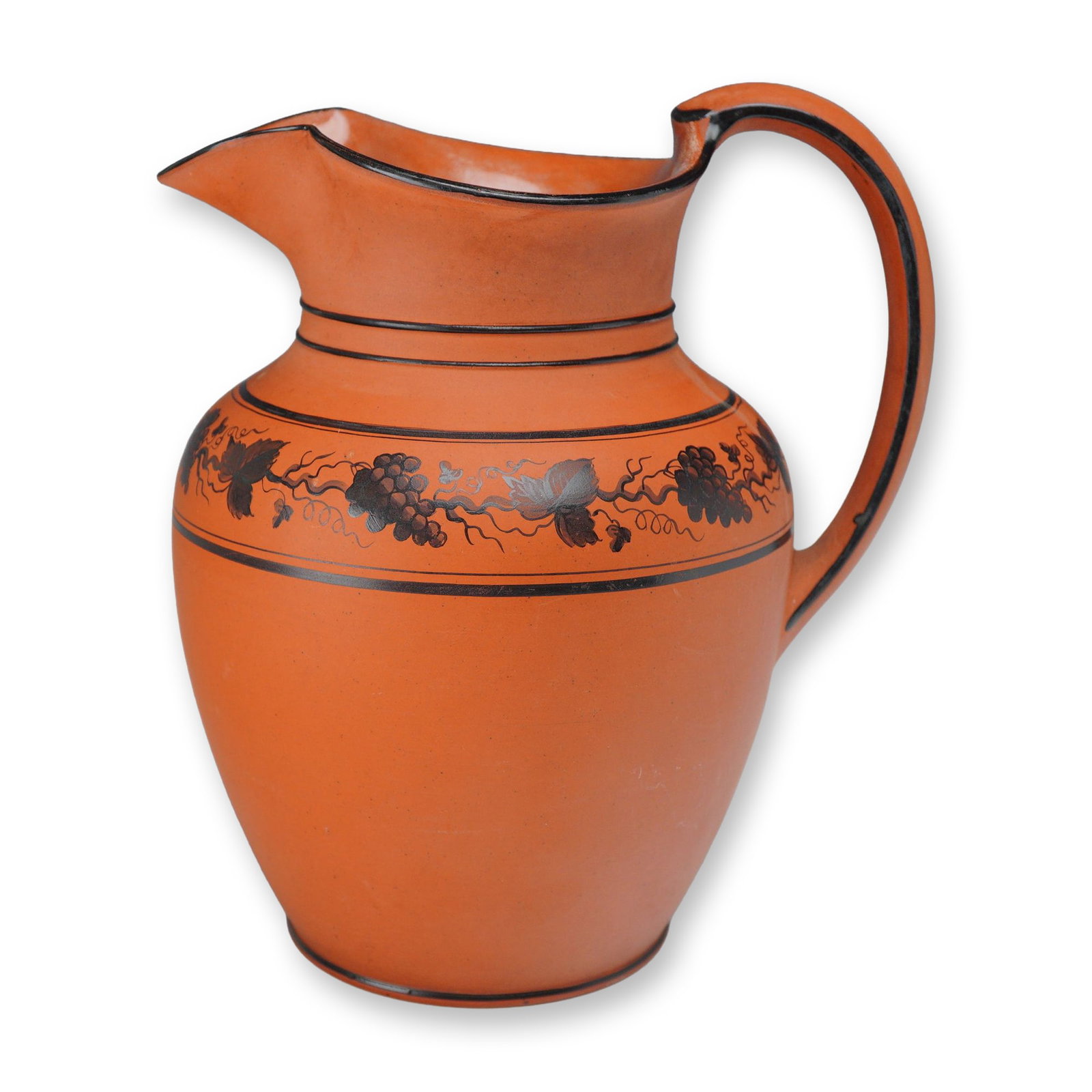 Wedgwood Rosso Antico Stoneware Pitcher with Grapevine Decoration (1 of 3)