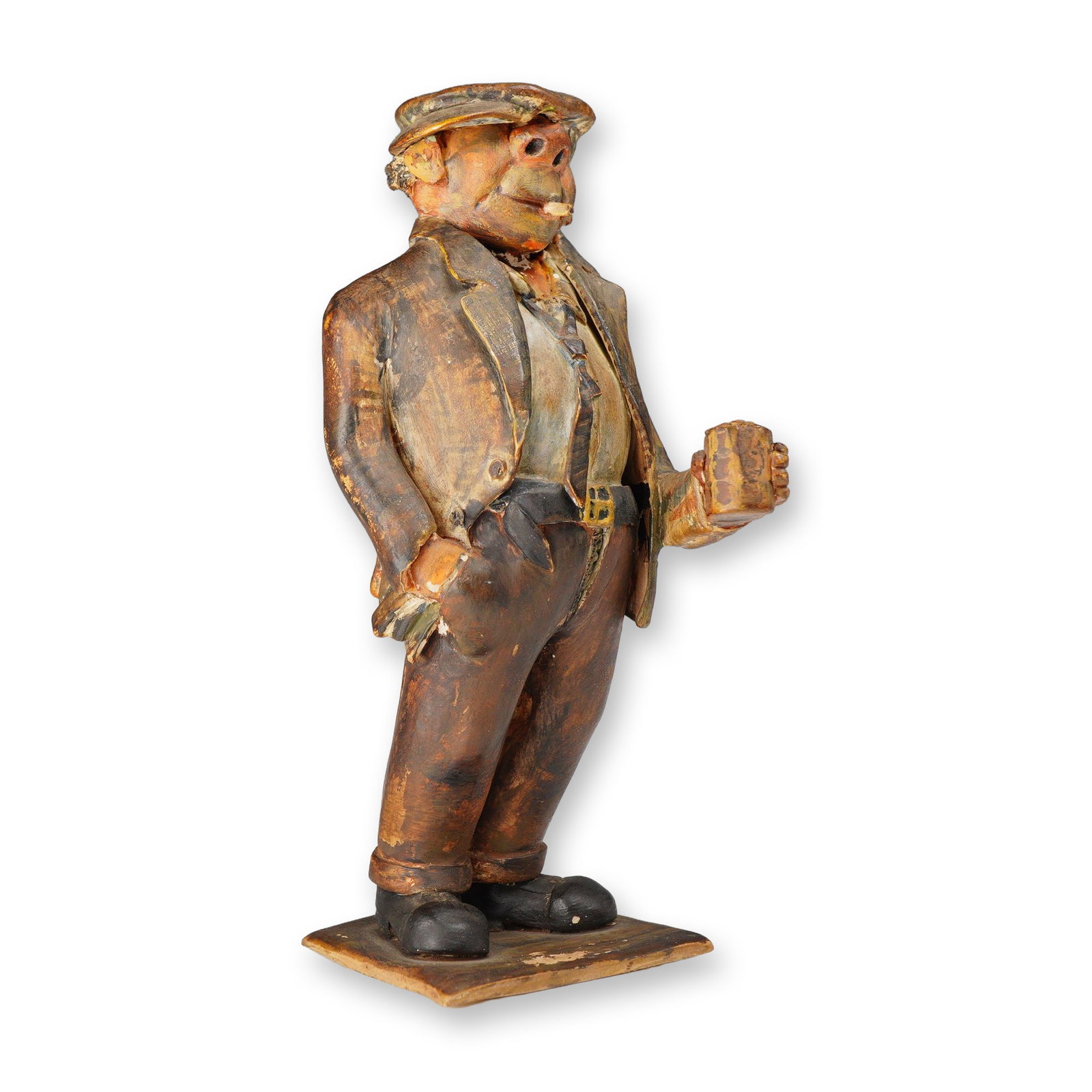 Rare Elwyn James for Wedgwood Polychrome Caricature Figurine of a Man Holding a Pint (1 of 4)