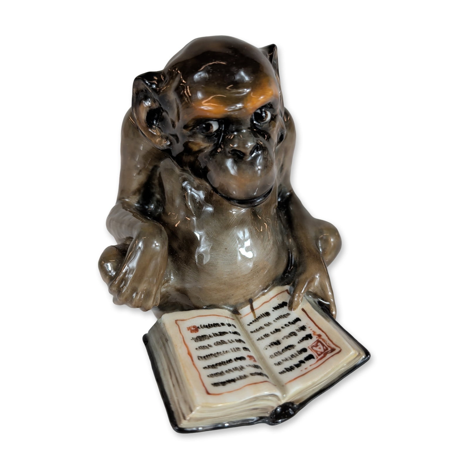 Royal Doulton Charles Noke Character Ape with Book Figurine HN960 (1 of 3)