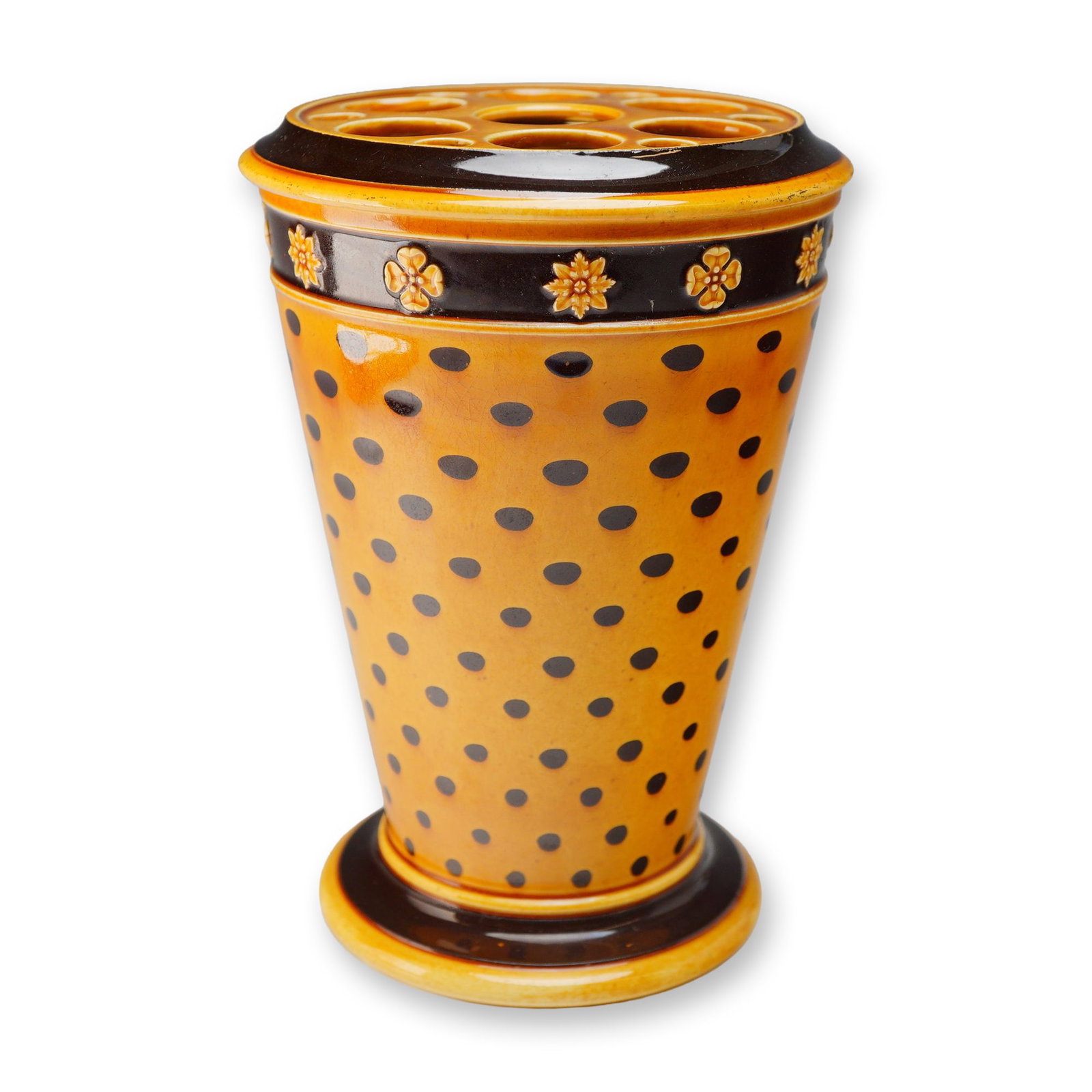 Wedgwood Slip Ware Vase with Flower Frog Lid, circa 1820 (1 of 3)