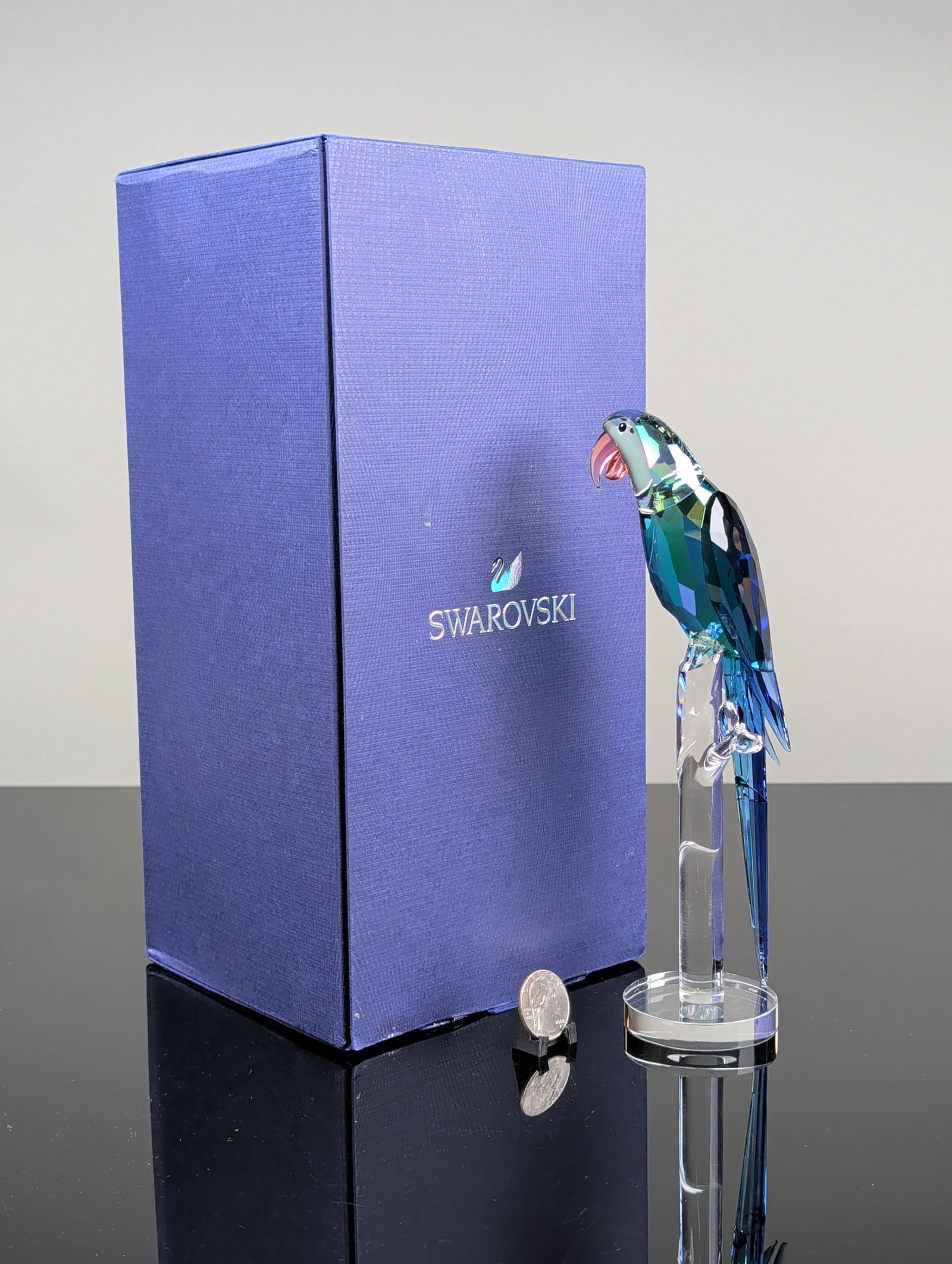 Swarovski Crystal Jungle Beats Figurine, Green Macaw Banjo - 4