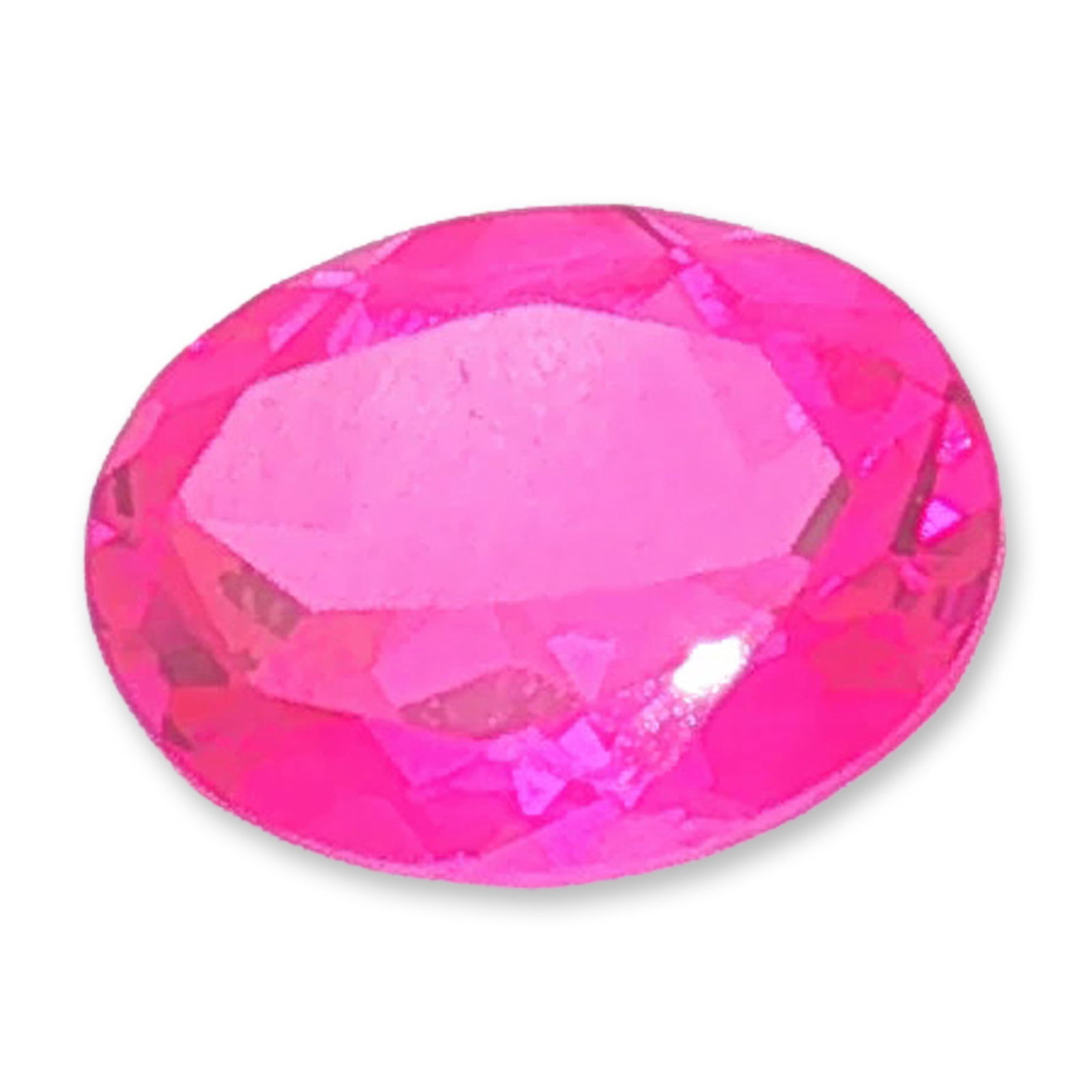 Oval Cut Purplish Red Topaz Gemstone: Loose faceted gemstone appears to be topaz, presenting a vibrant purplish-red hue and striking color saturation. This gemstone features a classic oval cut with faceted detailing and excellent transpar