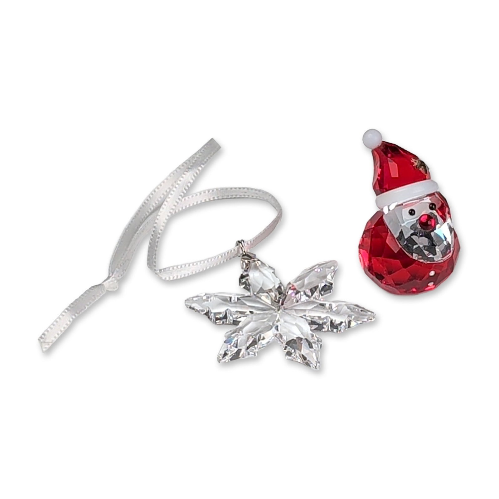 2pc Swarovski Crystal Santa and Snowflake Ornament (1 of 6)