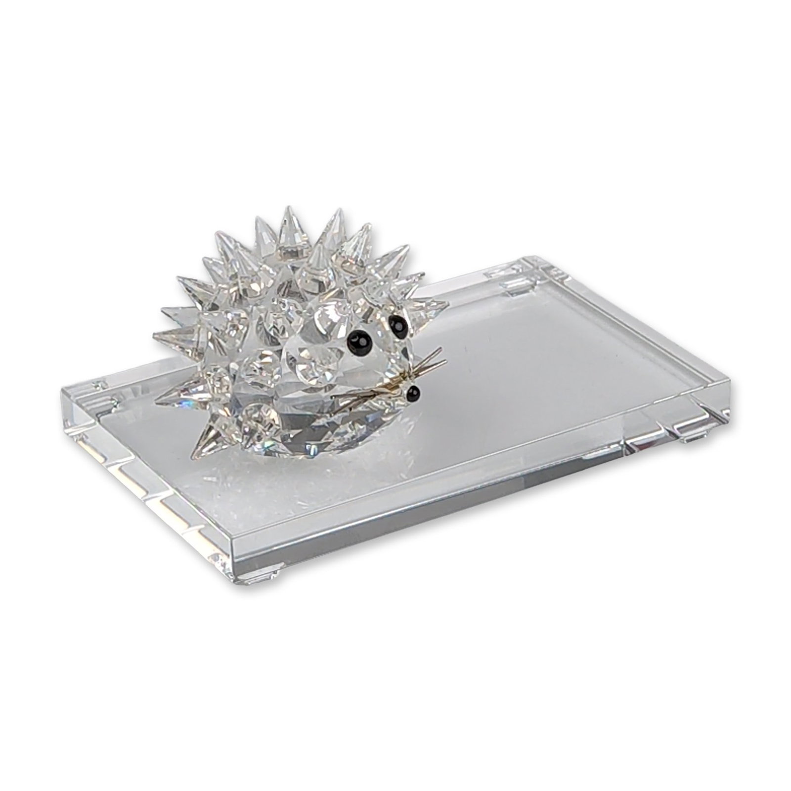 2pc Swarovski Silver Crystal Large Hedgehog Figurine with Base (1 of 5)