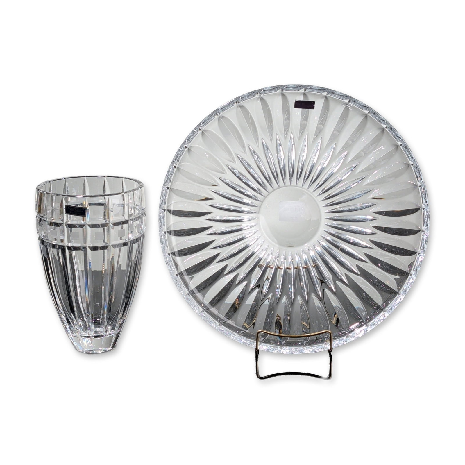 Two Marquis by Waterford Crystal Tableware, Quadrata Vase and Brennan Platter (1 of 6)