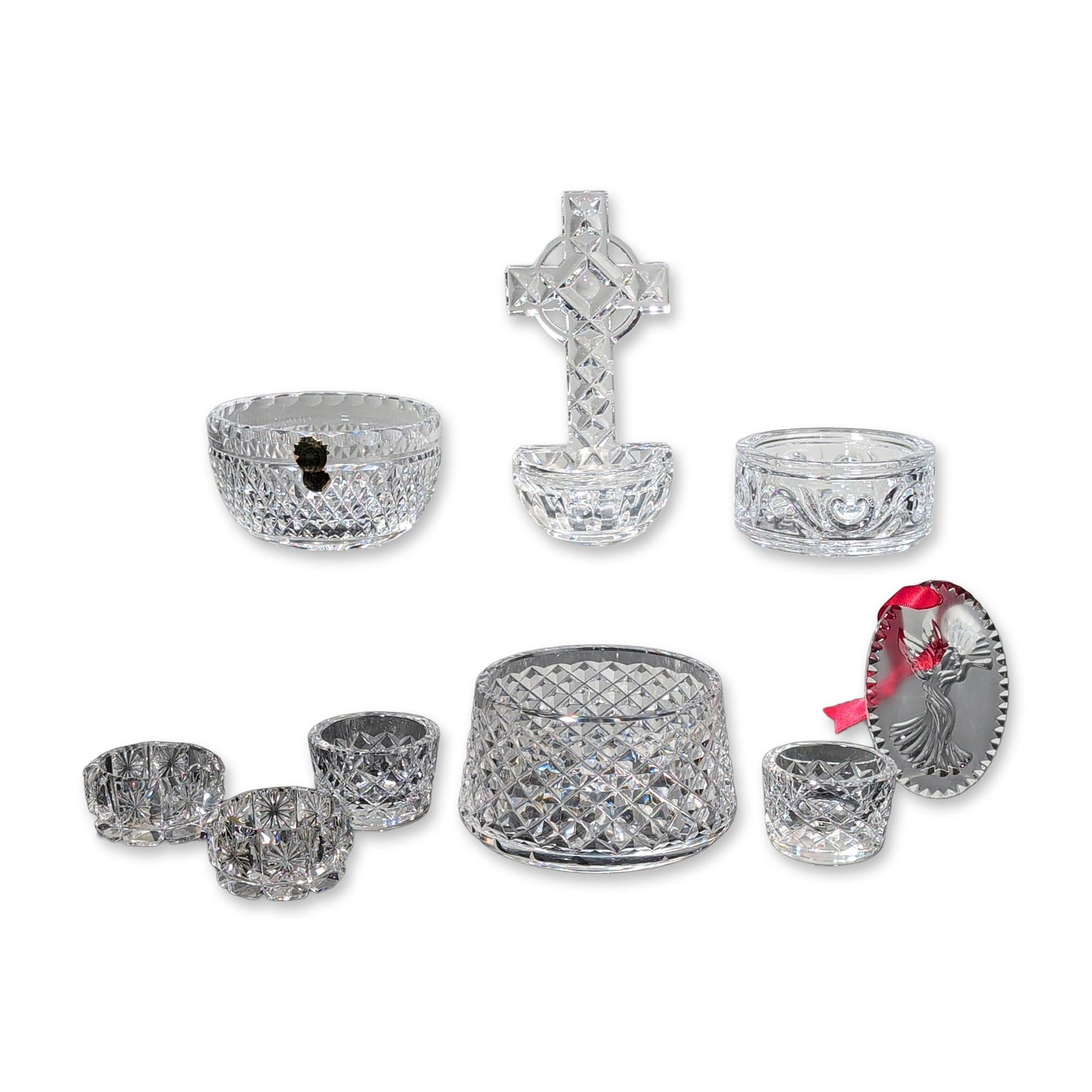 Collection of Nine Waterford and German Crystal Items including Holy Water Font (1 of 5)