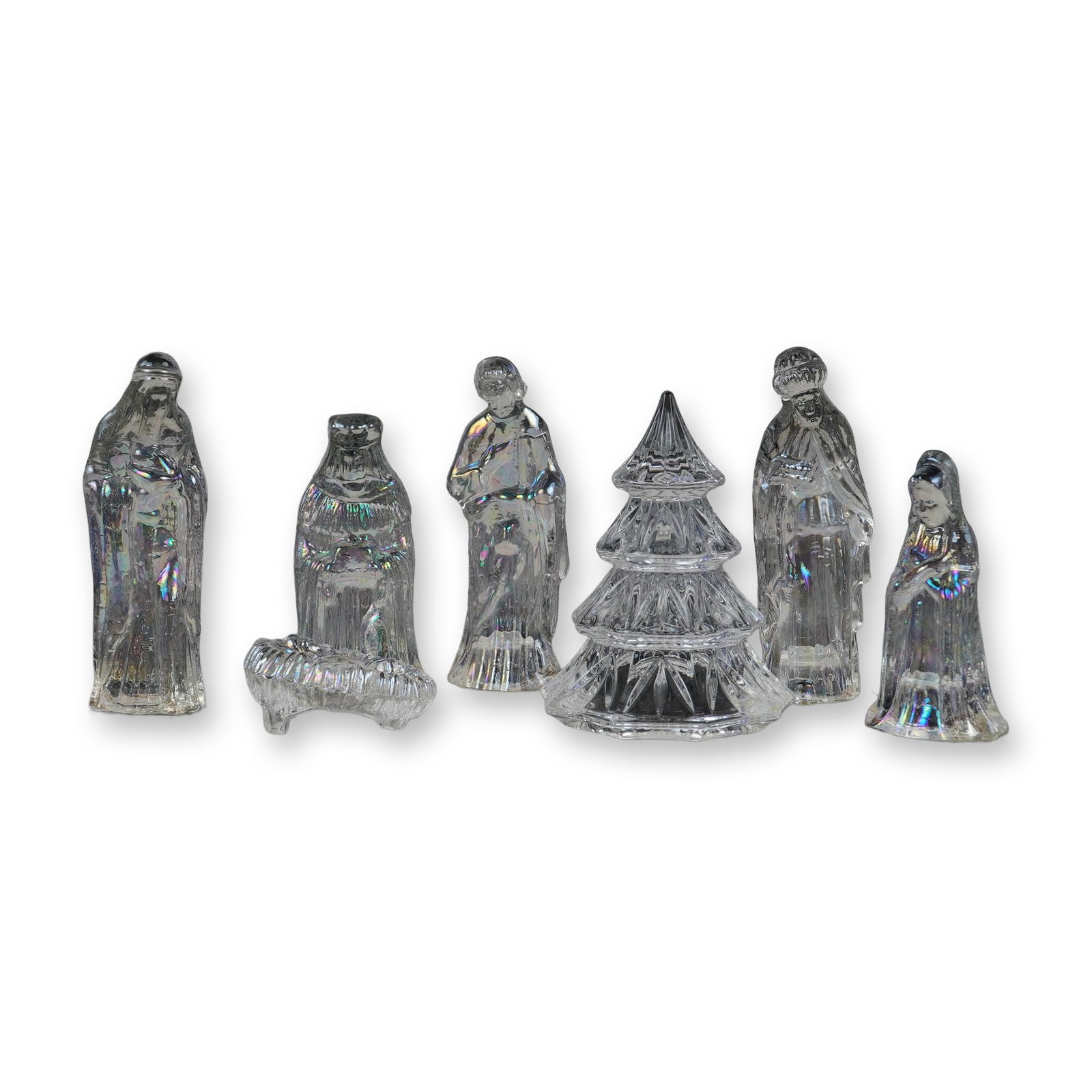 7pc Cut Crystal Marquis by Waterford Christmas Tree and Iridescent Glass Nativity Collection (1 of 5)