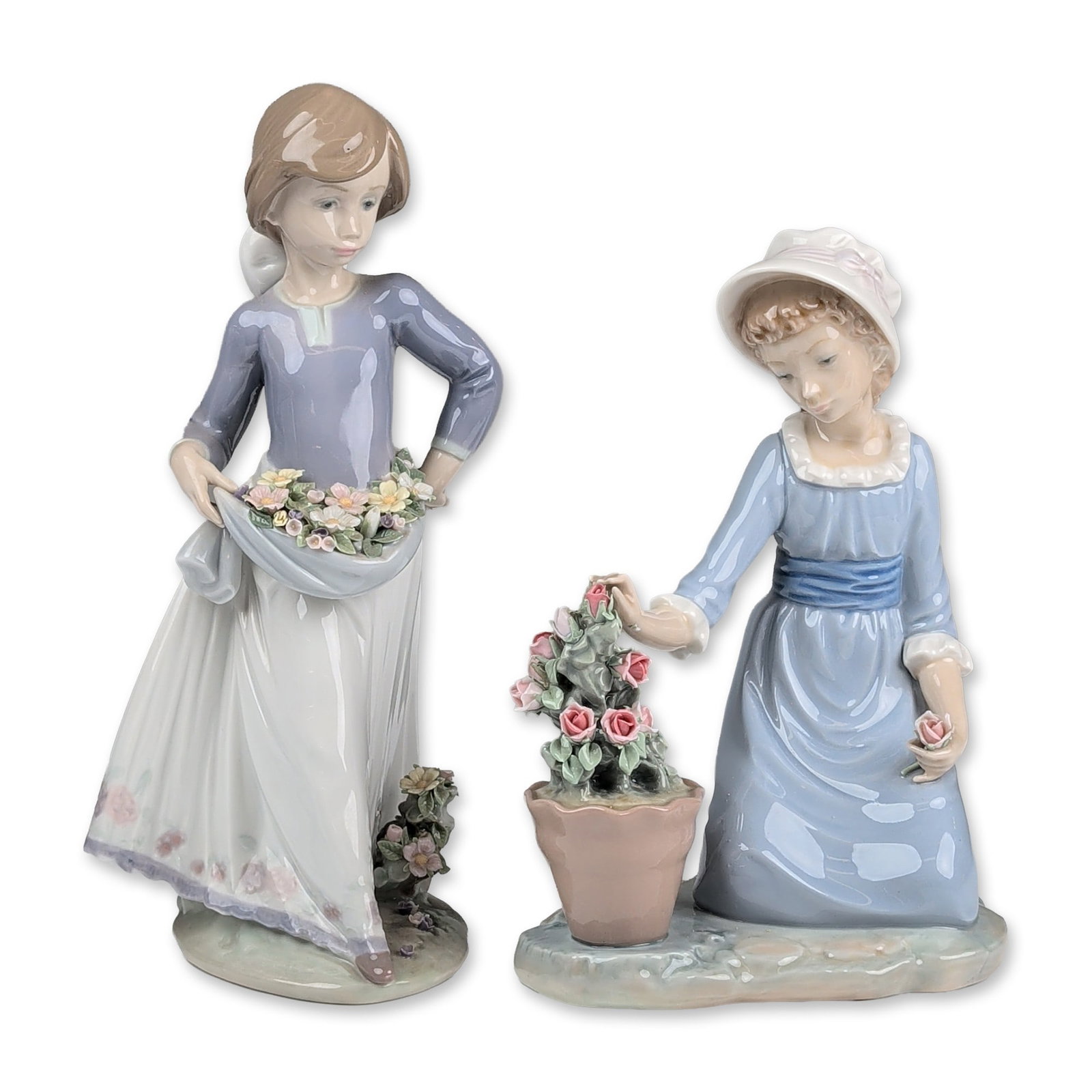 Two Lladro Porcelain Figurines, Precious Petals 01005894 and Flowers in Flower Pot 01005028 (1 of 6)