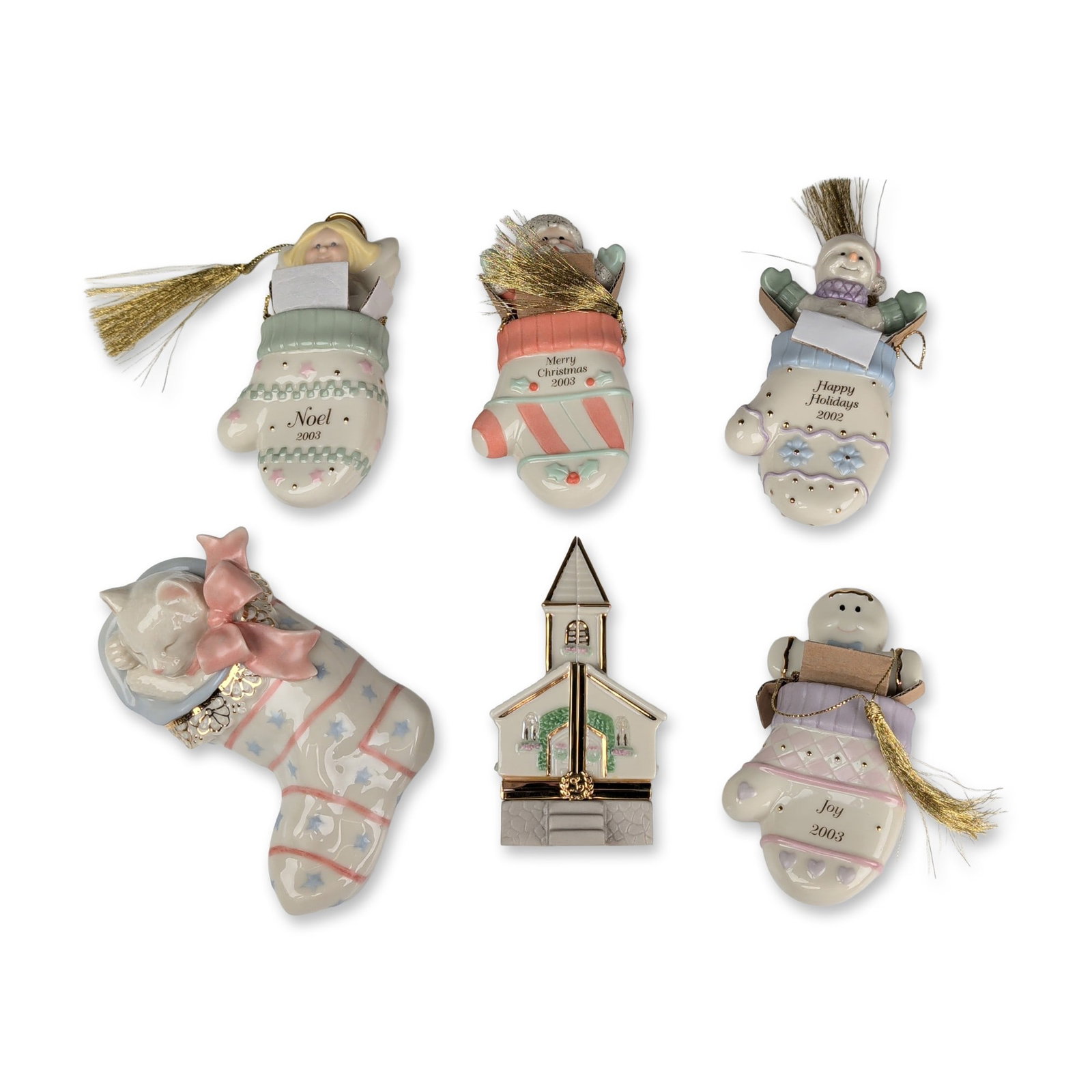 Collection of Six Lenox China Holiday Ornaments (1 of 7)
